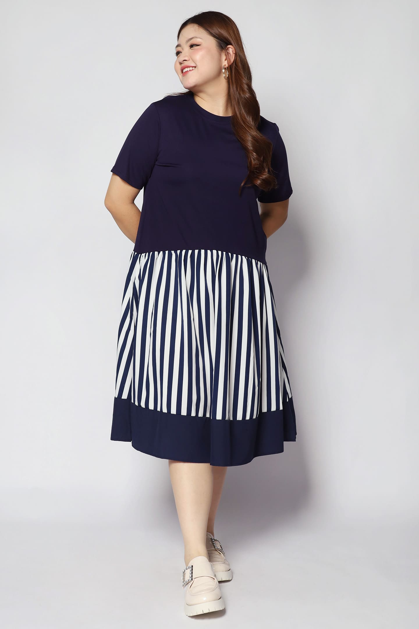 Sook Dress in Blue Stripes