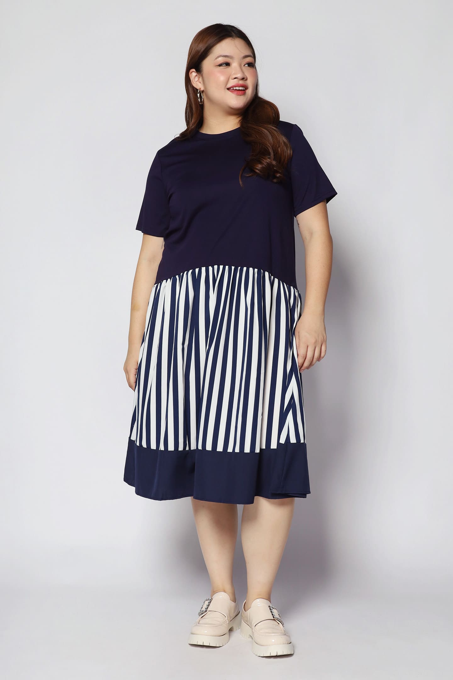 Sook Dress in Blue Stripes