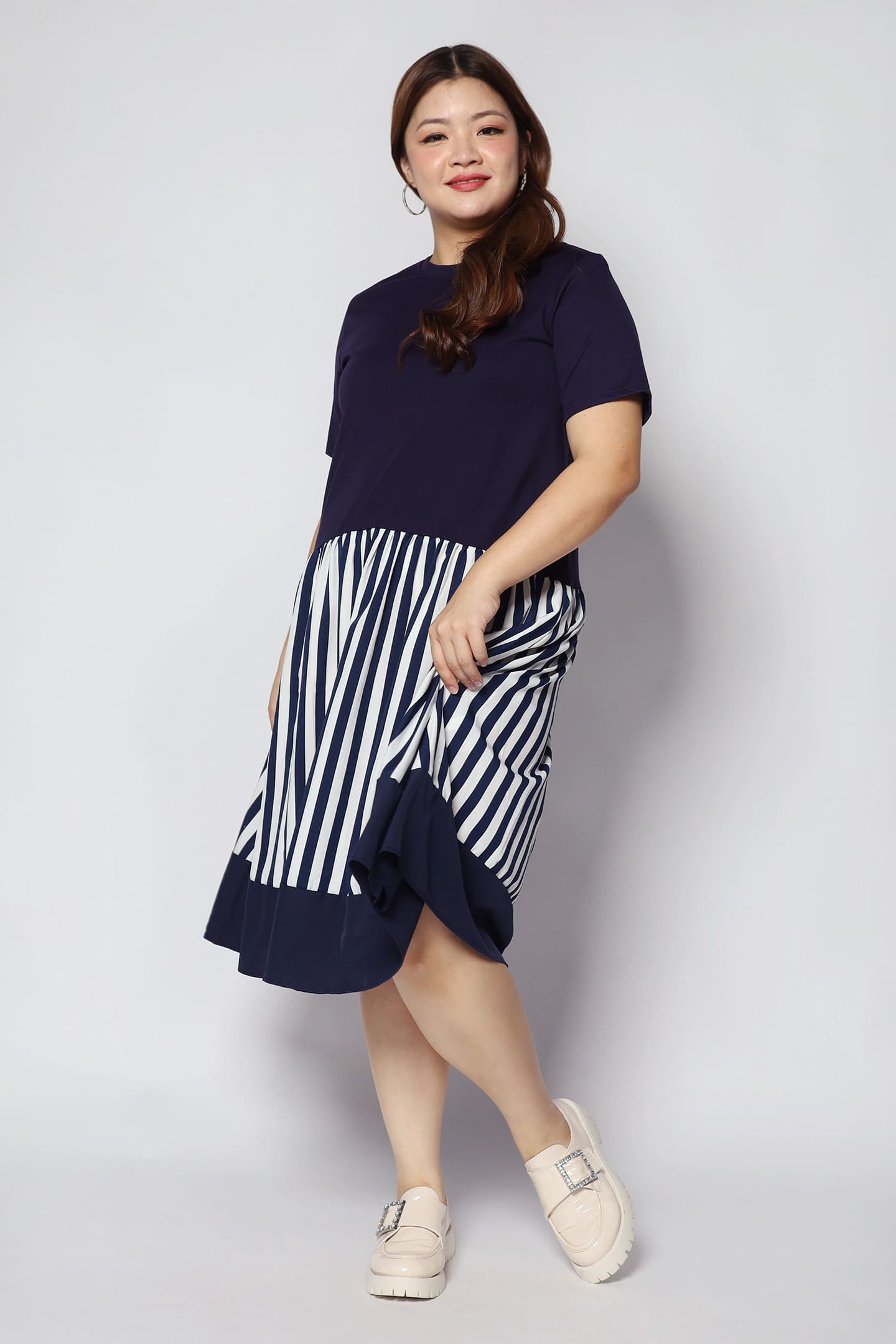 Sook Dress in Blue Stripes