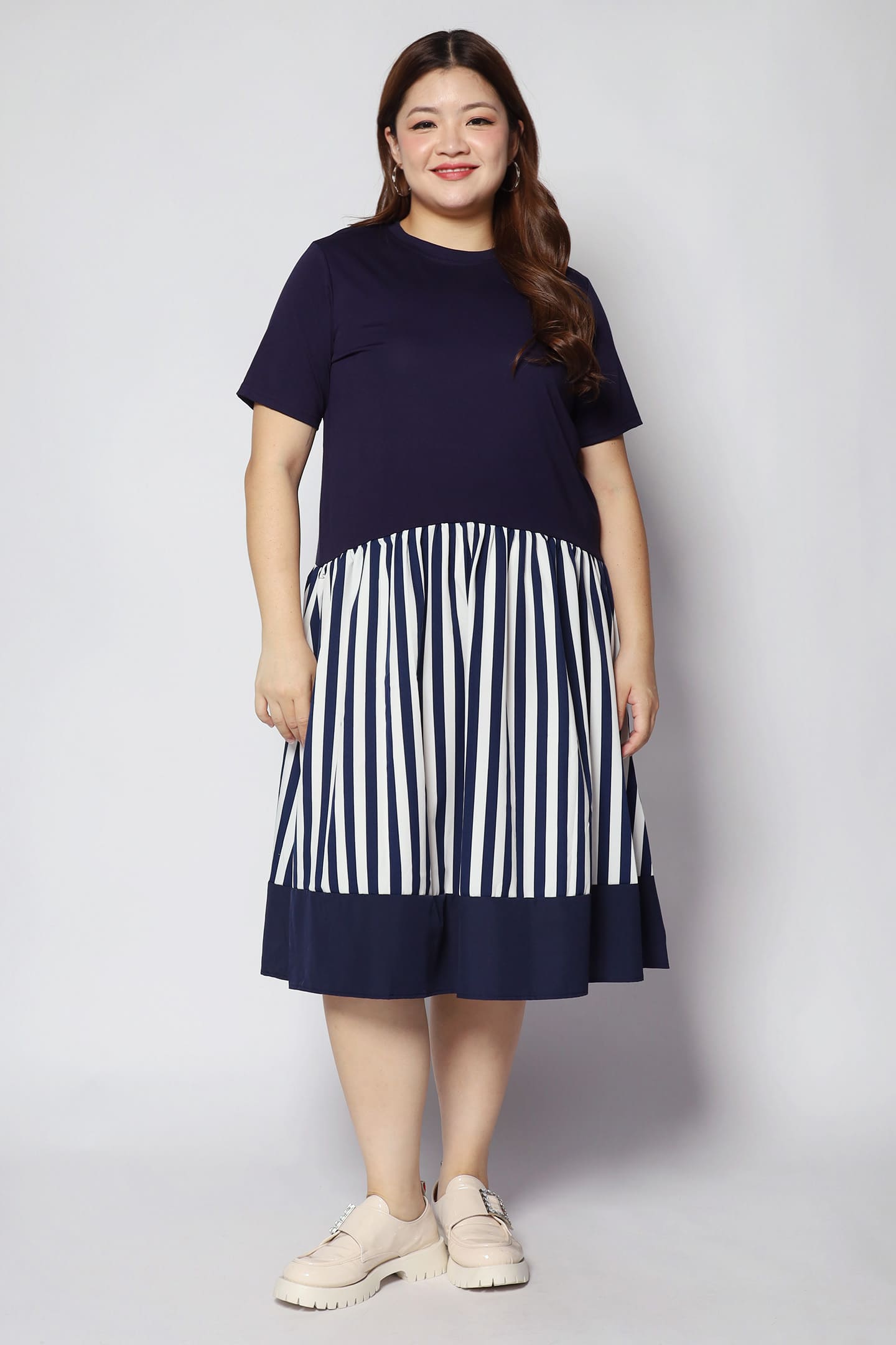 Sook Dress in Blue Stripes