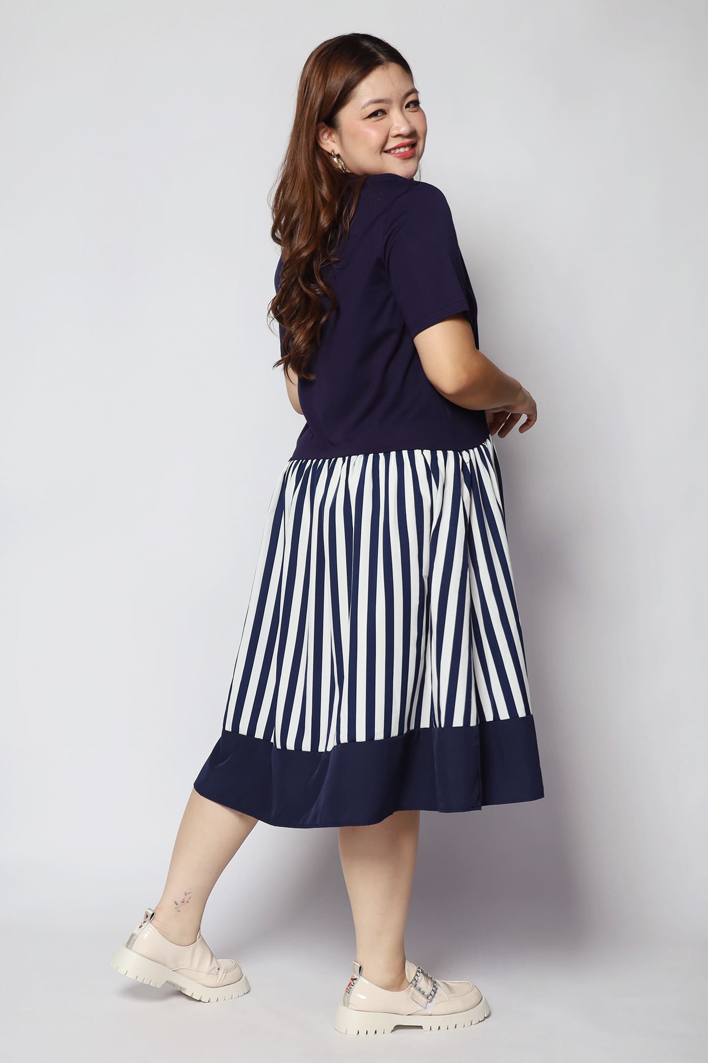 Sook Dress in Blue Stripes