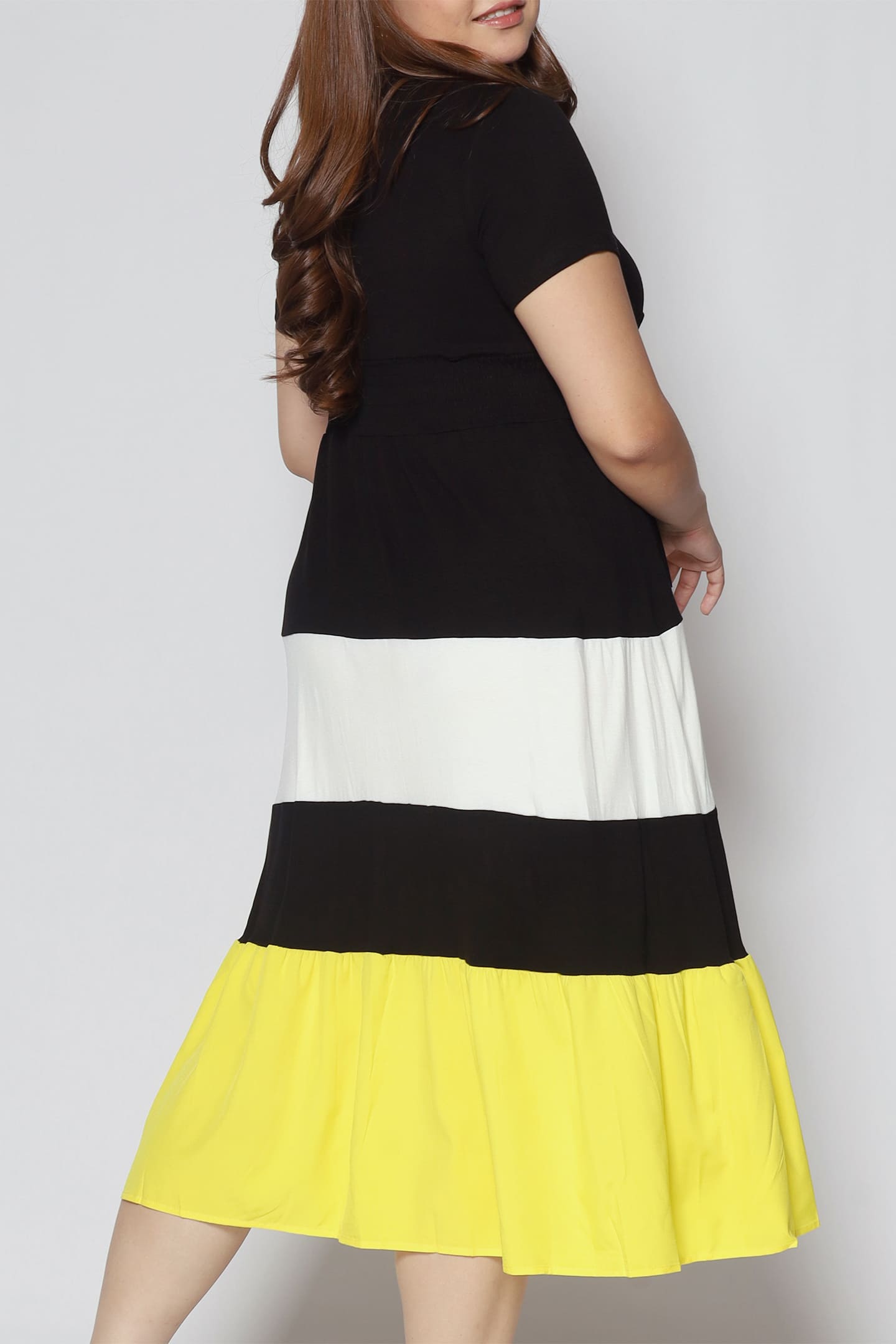 Sophia Colourblock Dress in Yellow