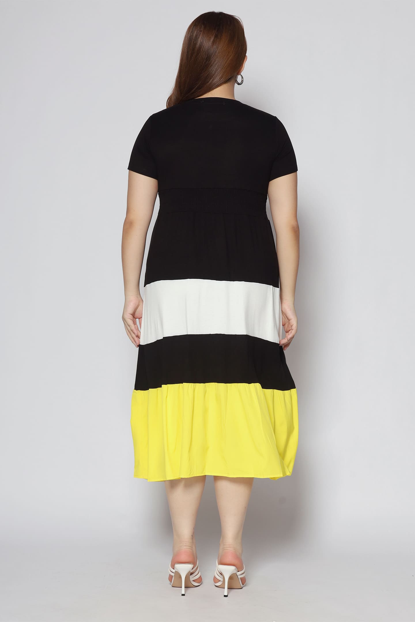 Sophia Colourblock Dress in Yellow