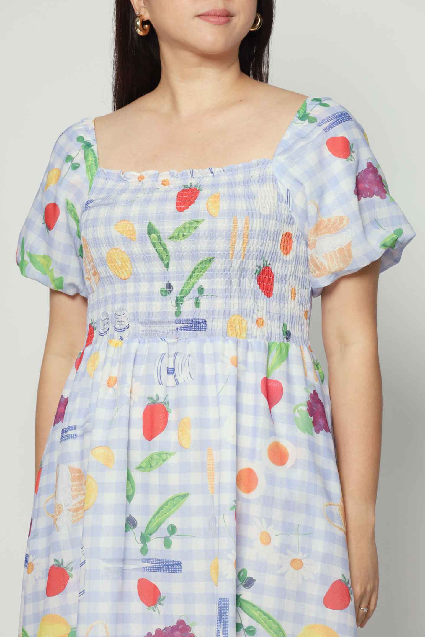 Sora Dress in Citrus Picnic