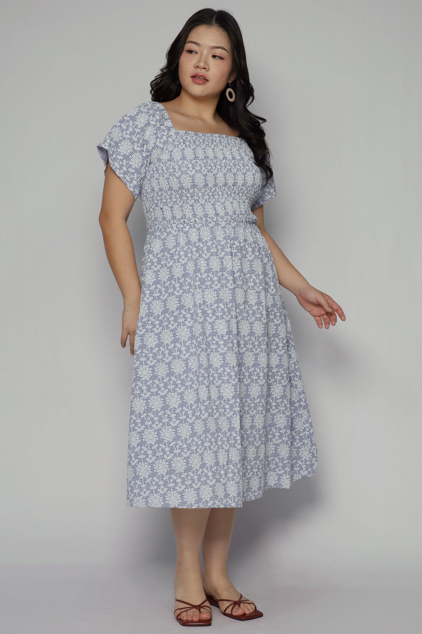 Sora Dress in Gingham Field