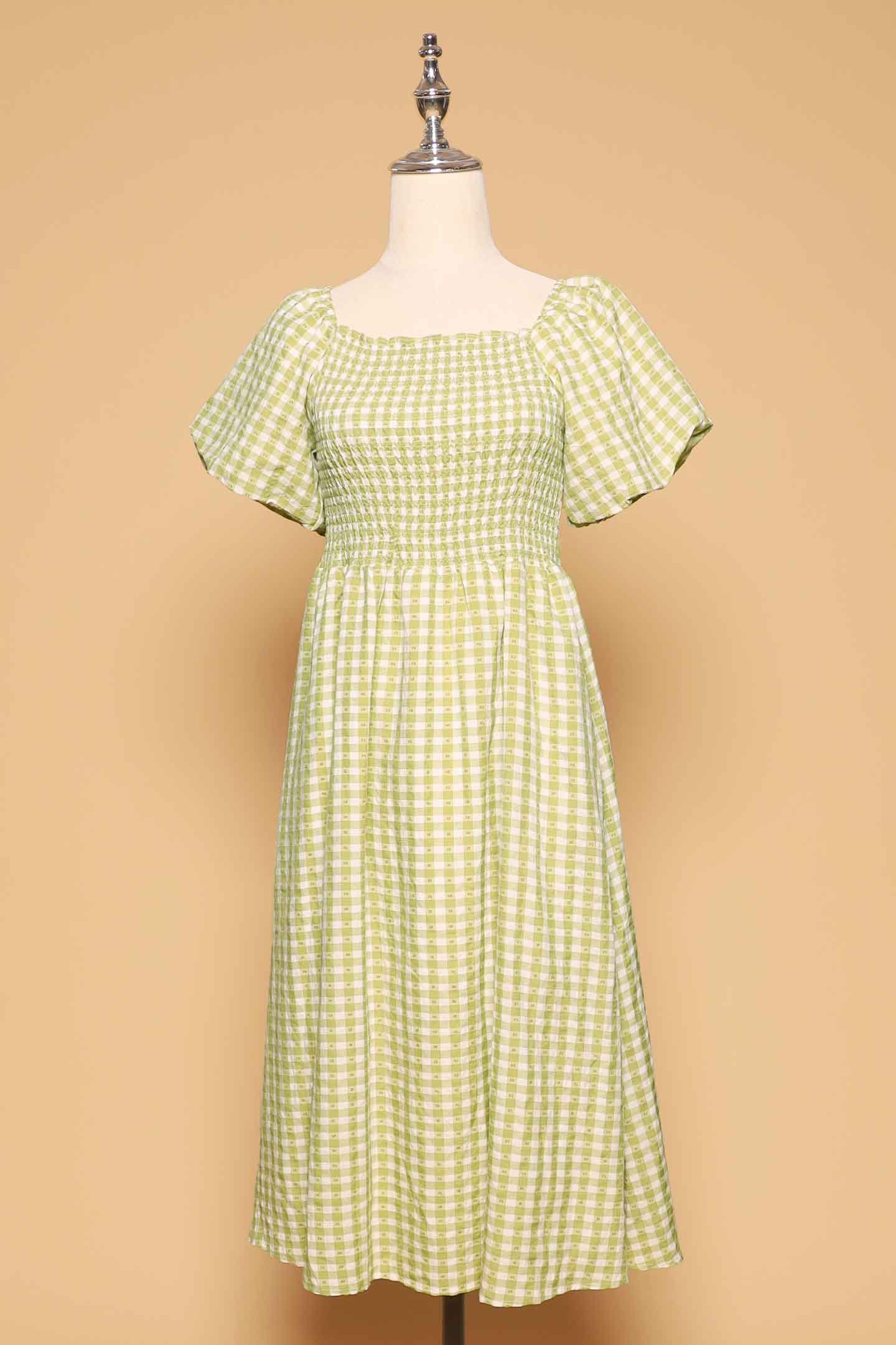 PO - Sora Dress in Green Checkmate