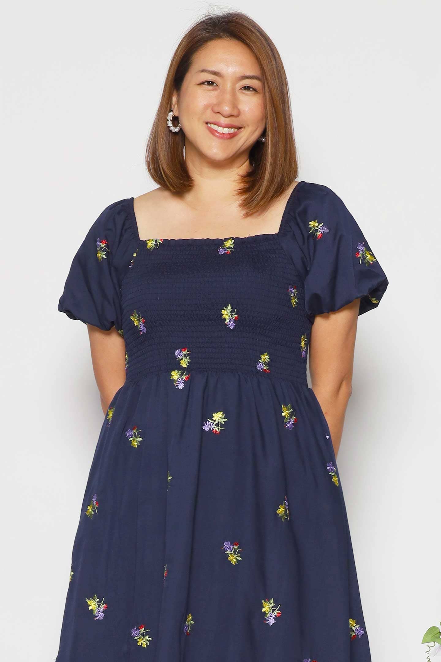 Sora Dress in Holly Embroidery