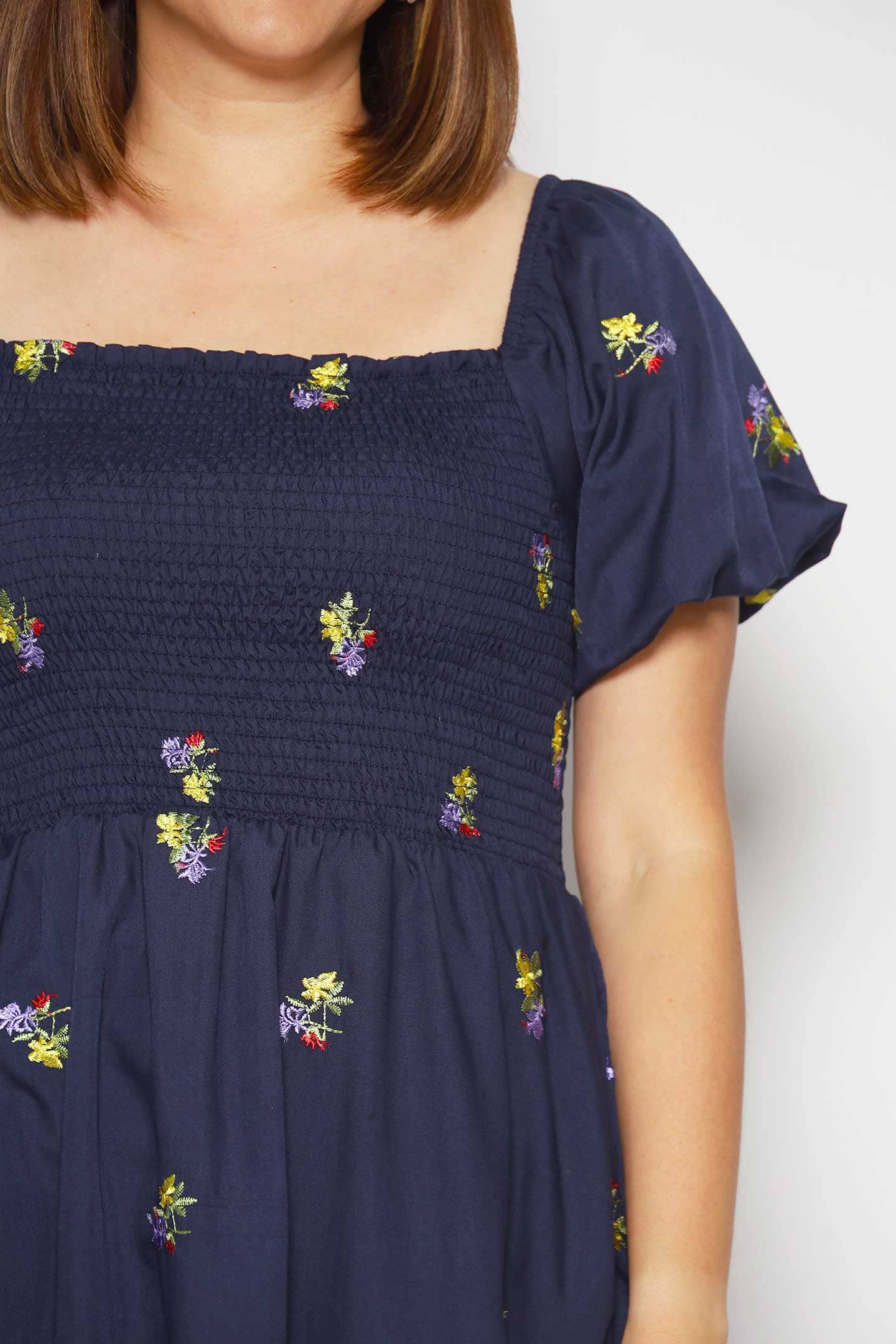 Sora Dress in Holly Embroidery