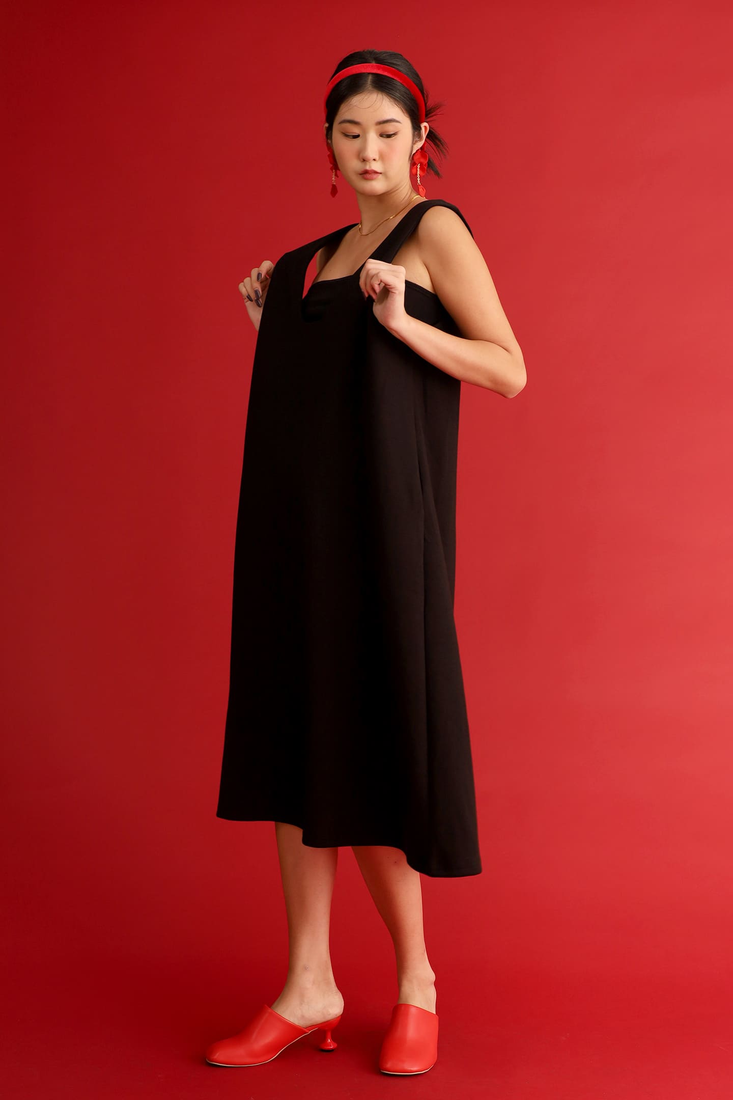 CHOSEN - Sovereign Pinafore Dress in Black