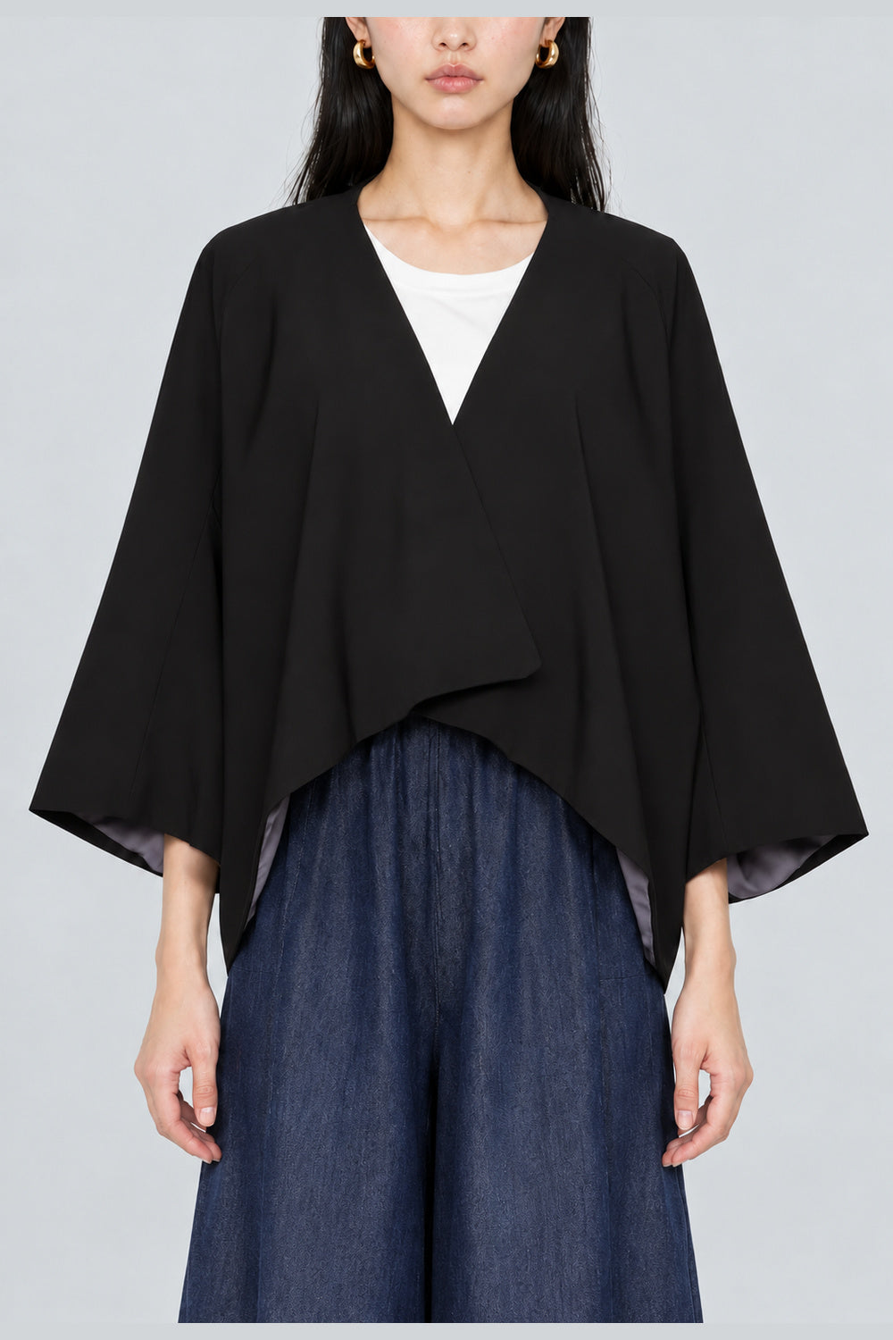 Sri Wrap Jacket in Blue Black