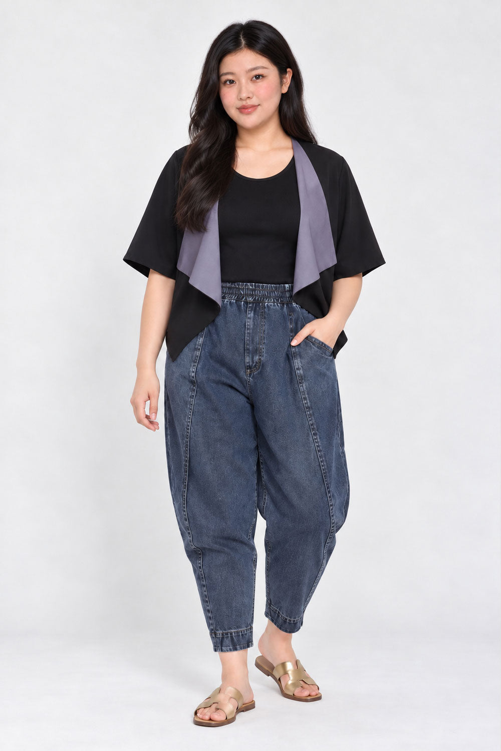 Sri Wrap Jacket in Blue Black