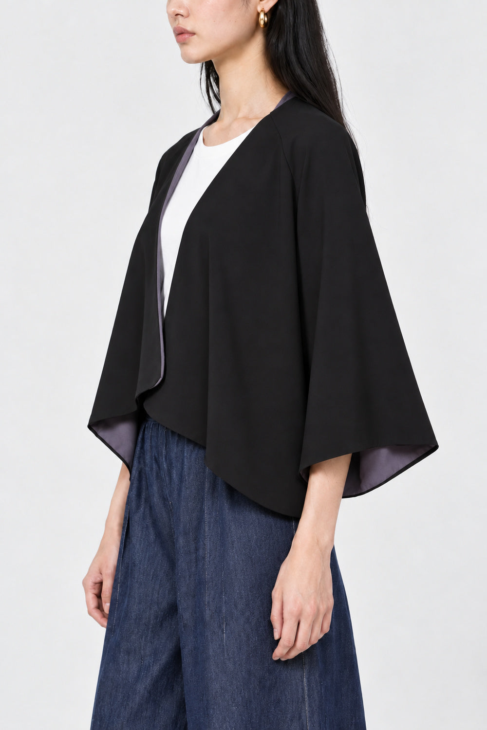 Sri Wrap Jacket in Blue Black