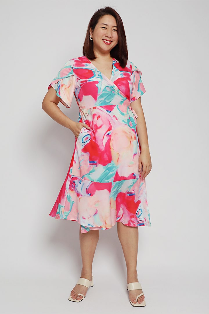 Steffy Splash Wrap Dress