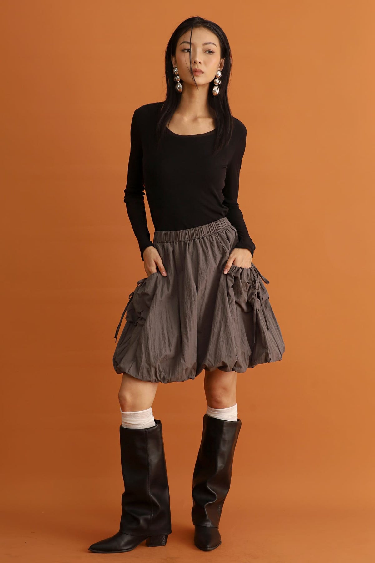 CHOSEN - Sumi Bubble Skirt in Grey