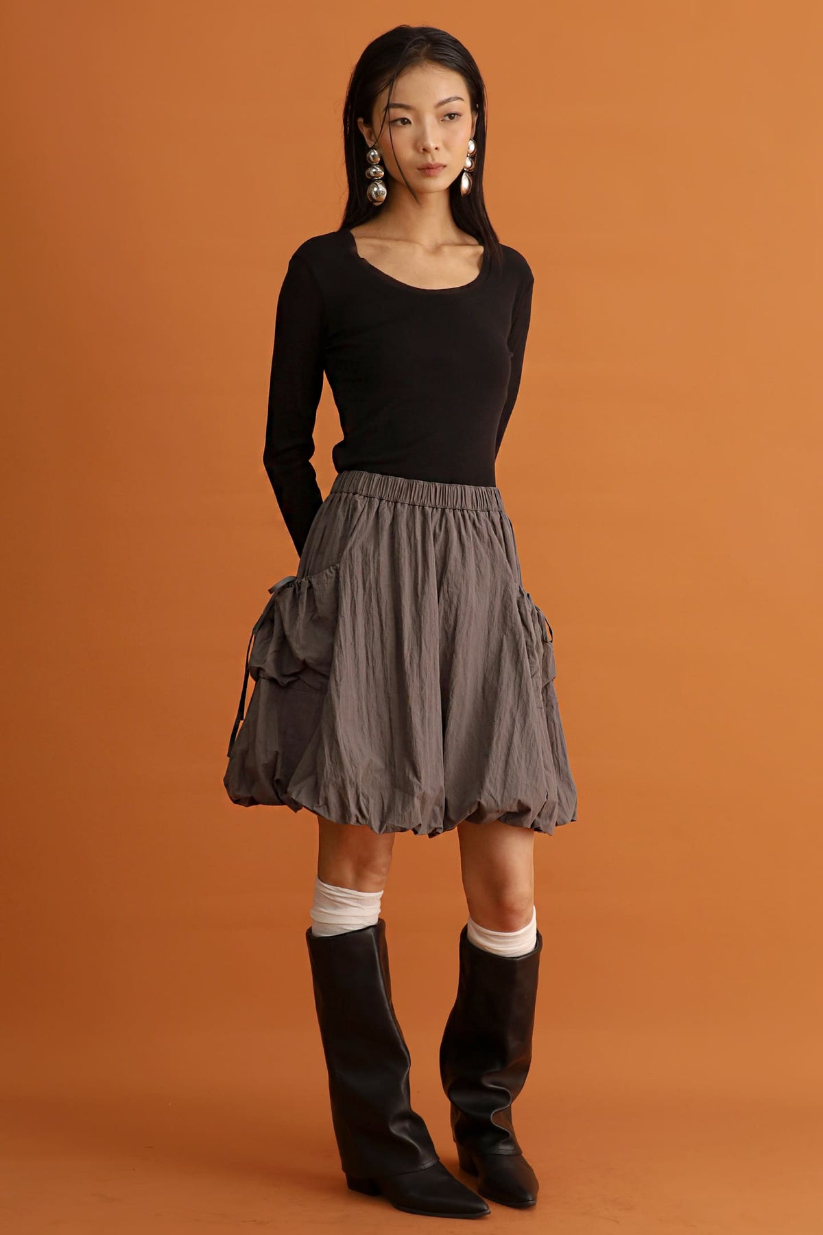 CHOSEN - Sumi Bubble Skirt in Grey