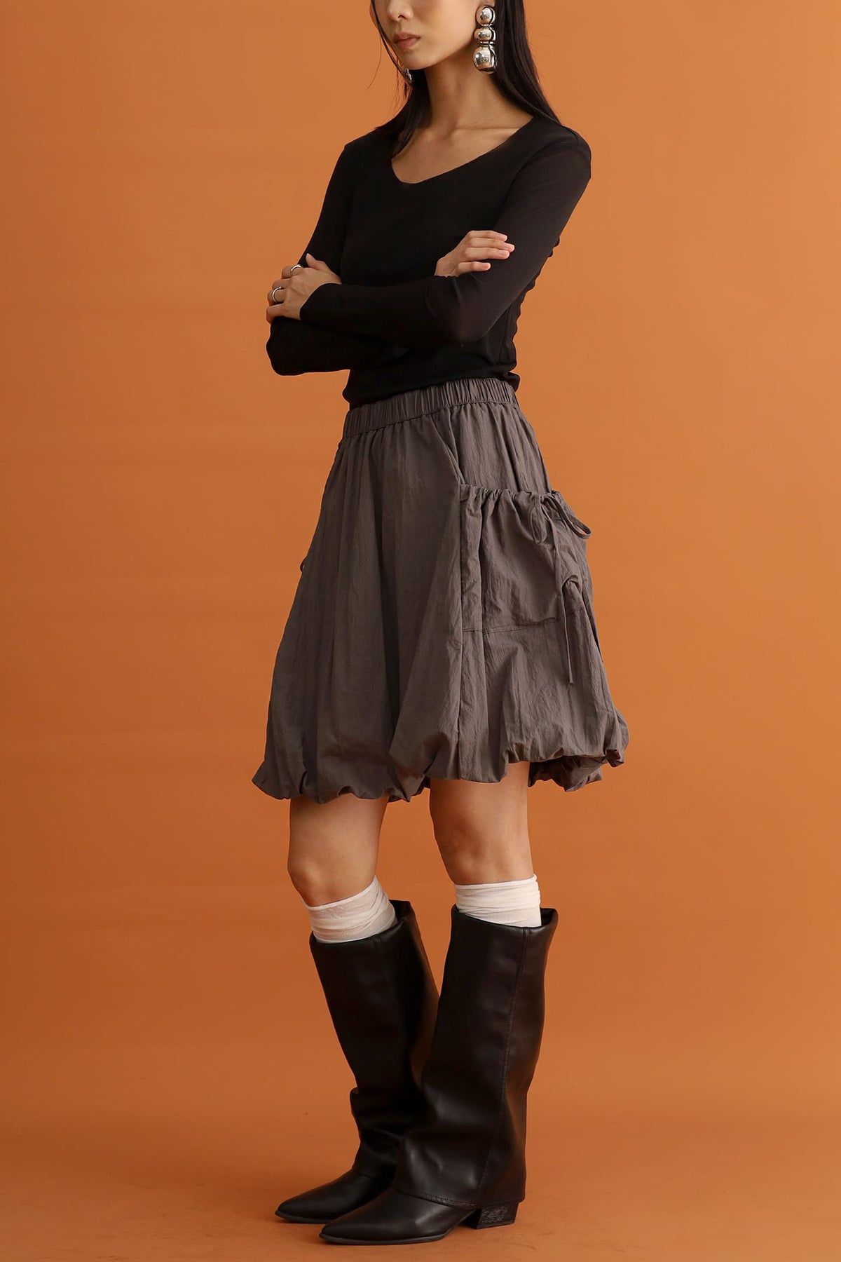 CHOSEN - Sumi Bubble Skirt in Grey