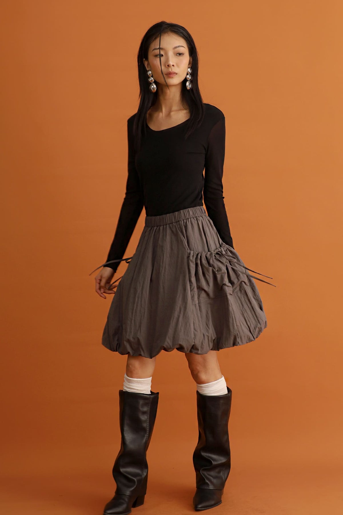 CHOSEN - Sumi Bubble Skirt in Grey