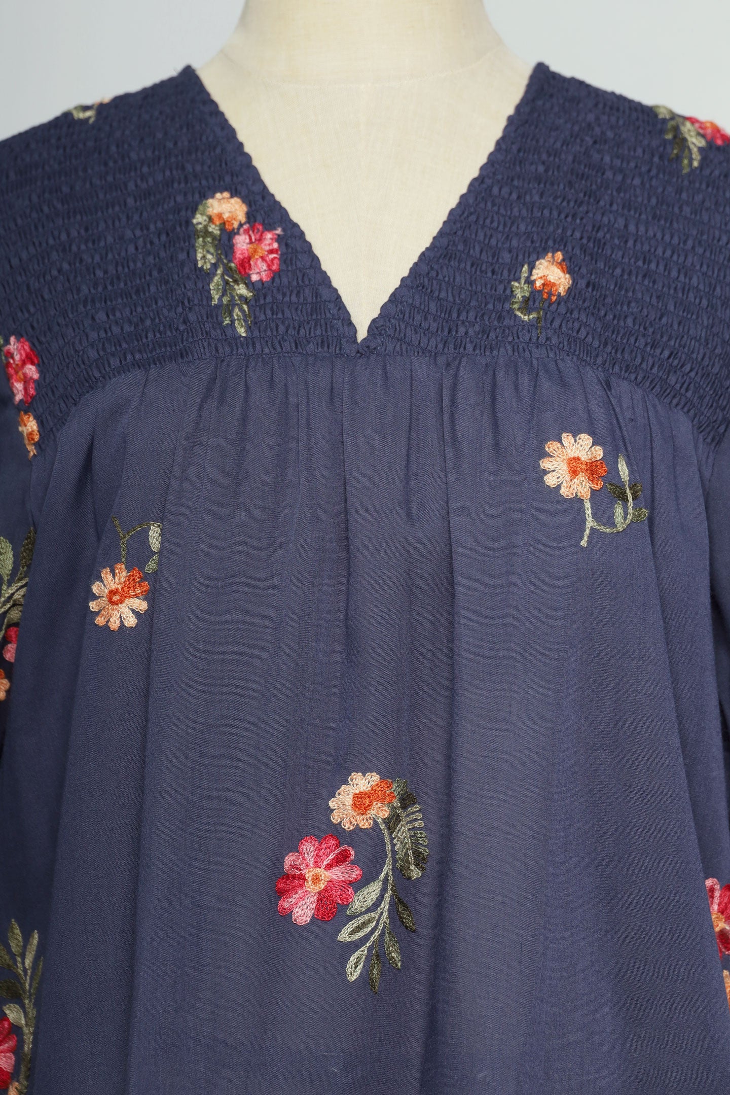 PO - Sydney Dress in Blue Petal Embroidery