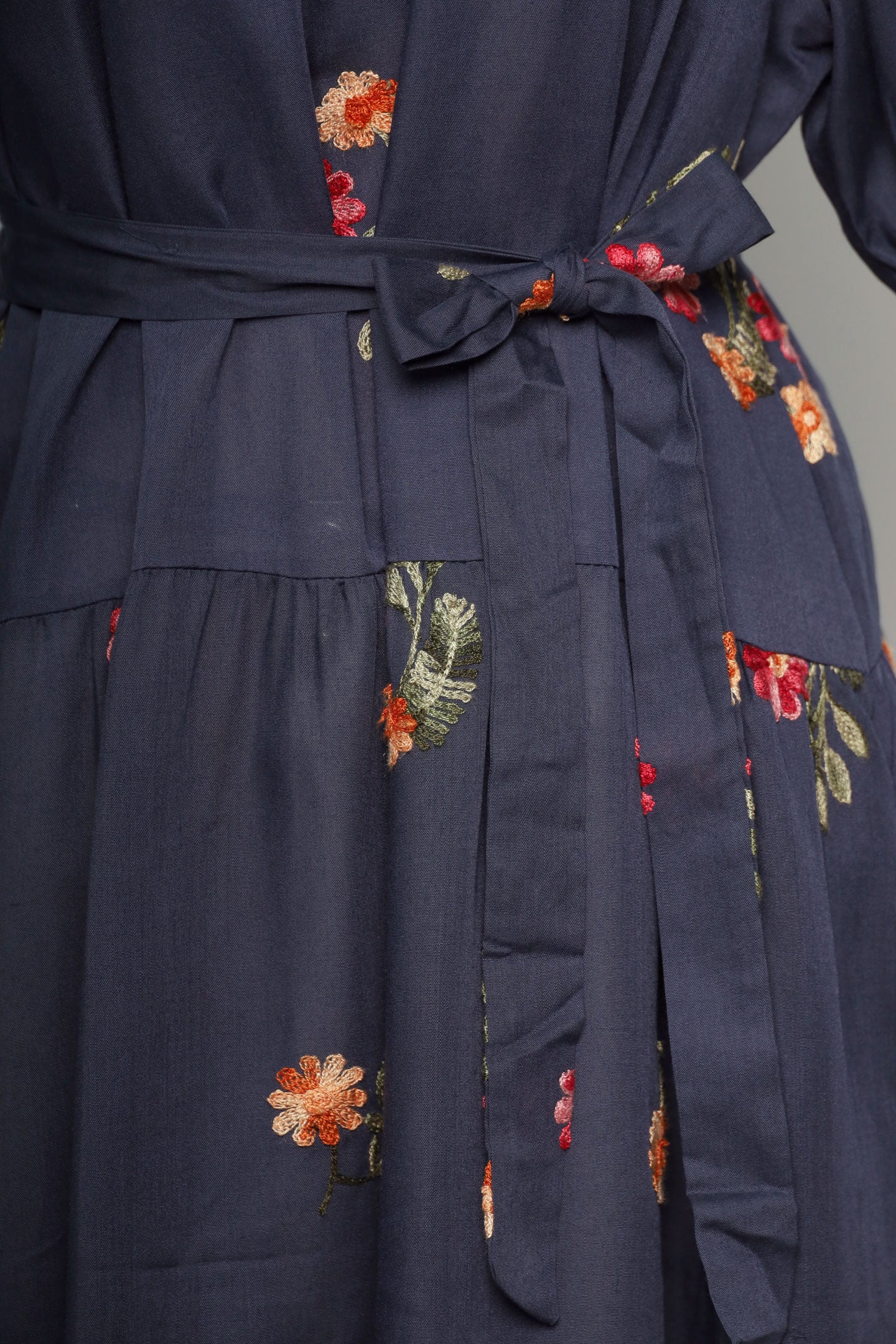 PO - Sydney Dress in Blue Petal Embroidery