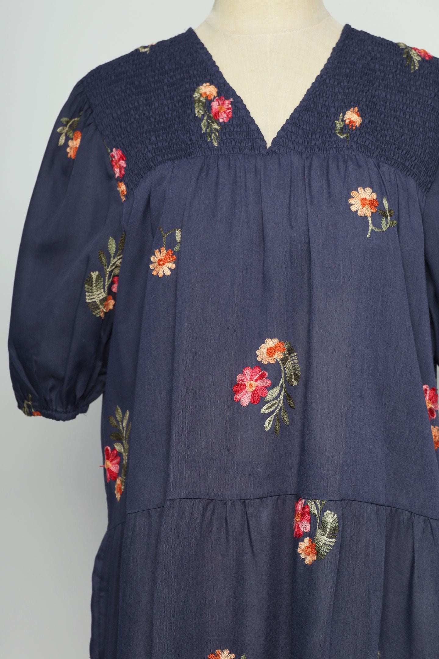 PO - Sydney Dress in Blue Petal Embroidery