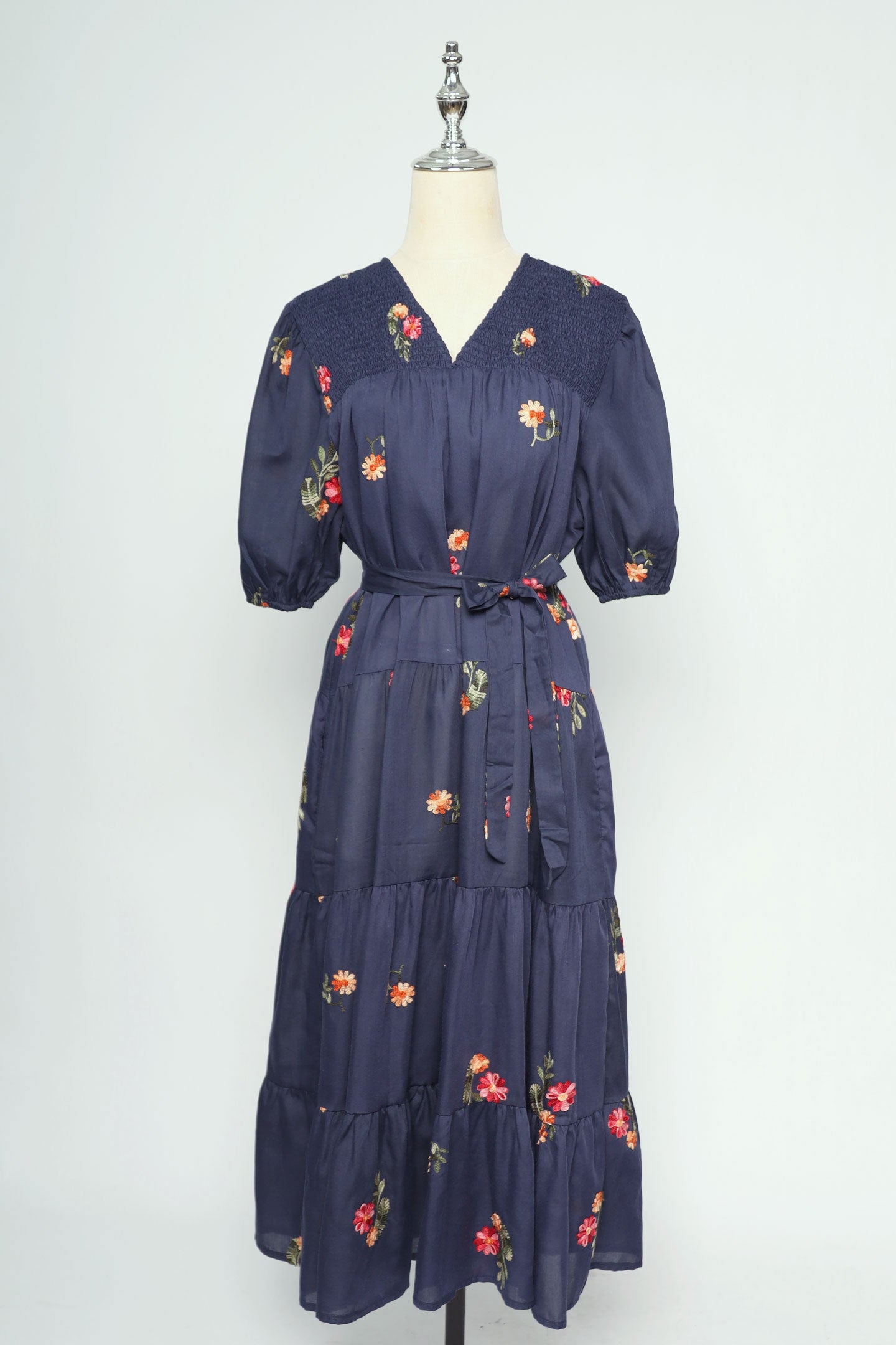 PO - Sydney Dress in Blue Petal Embroidery
