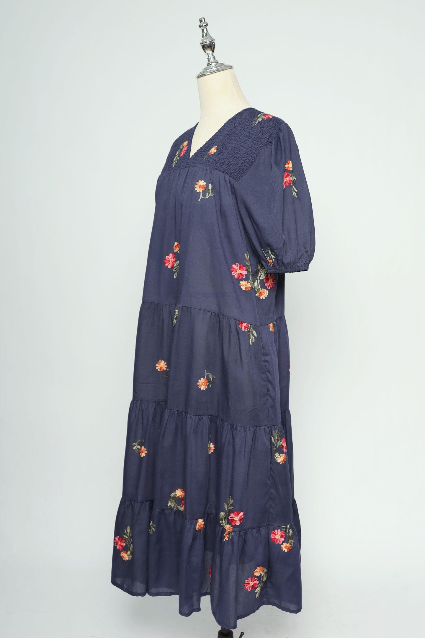 PO - Sydney Dress in Blue Petal Embroidery