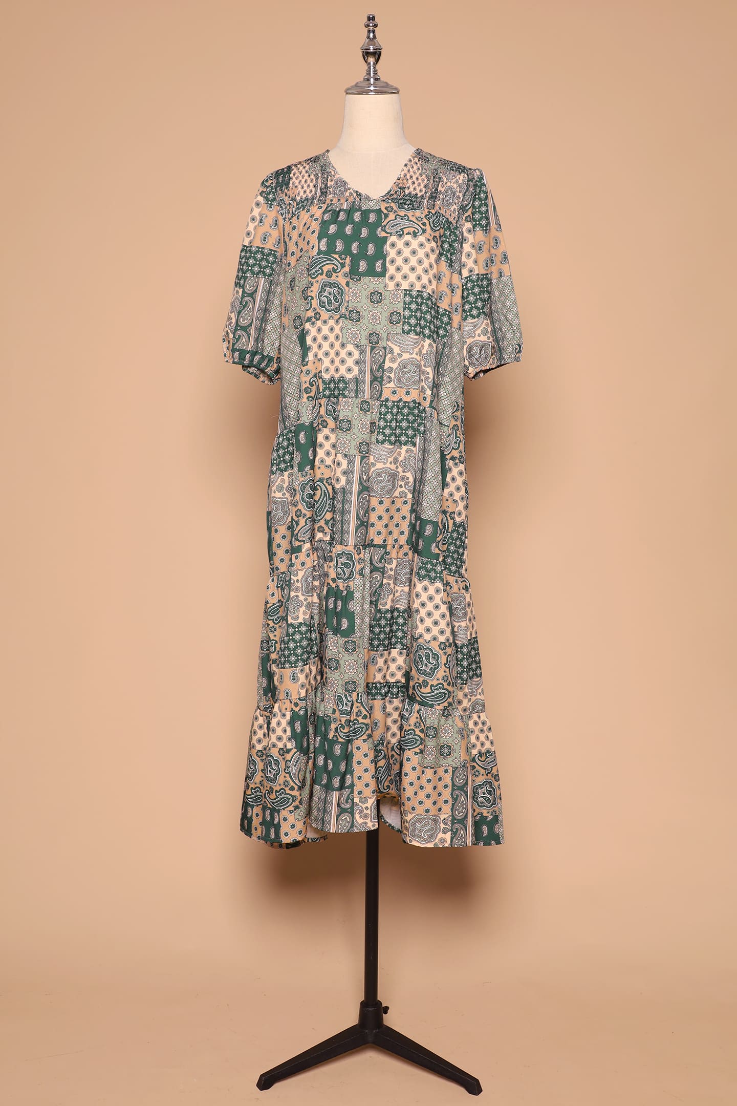 PO - Sydney Dress in Green Paisley