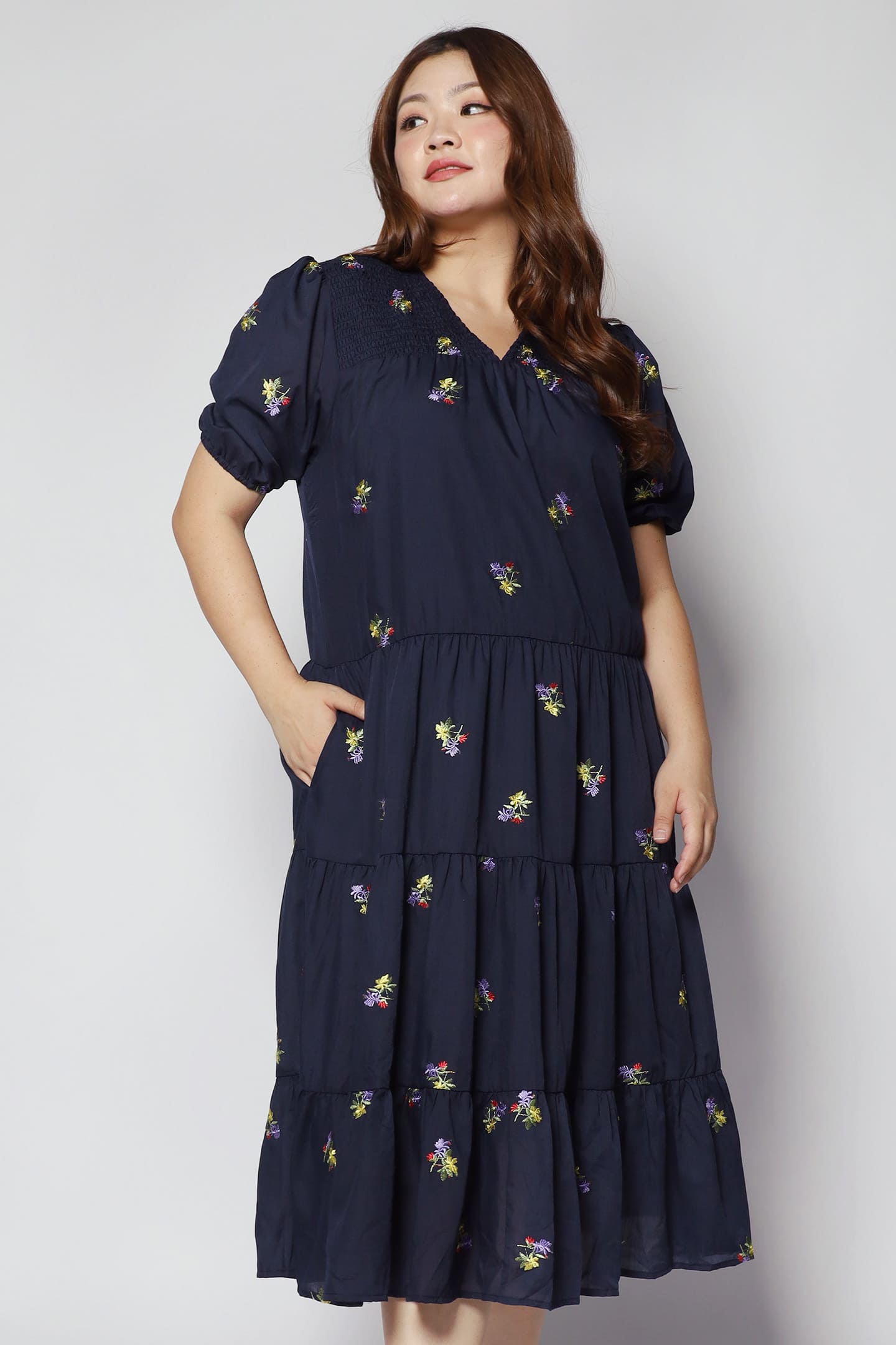 Sydney Dress in Holly Embroidery