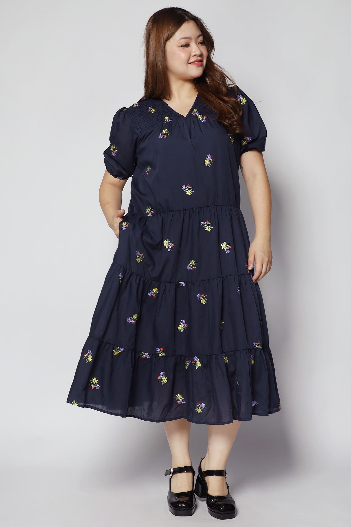 Sydney Dress in Holly Embroidery