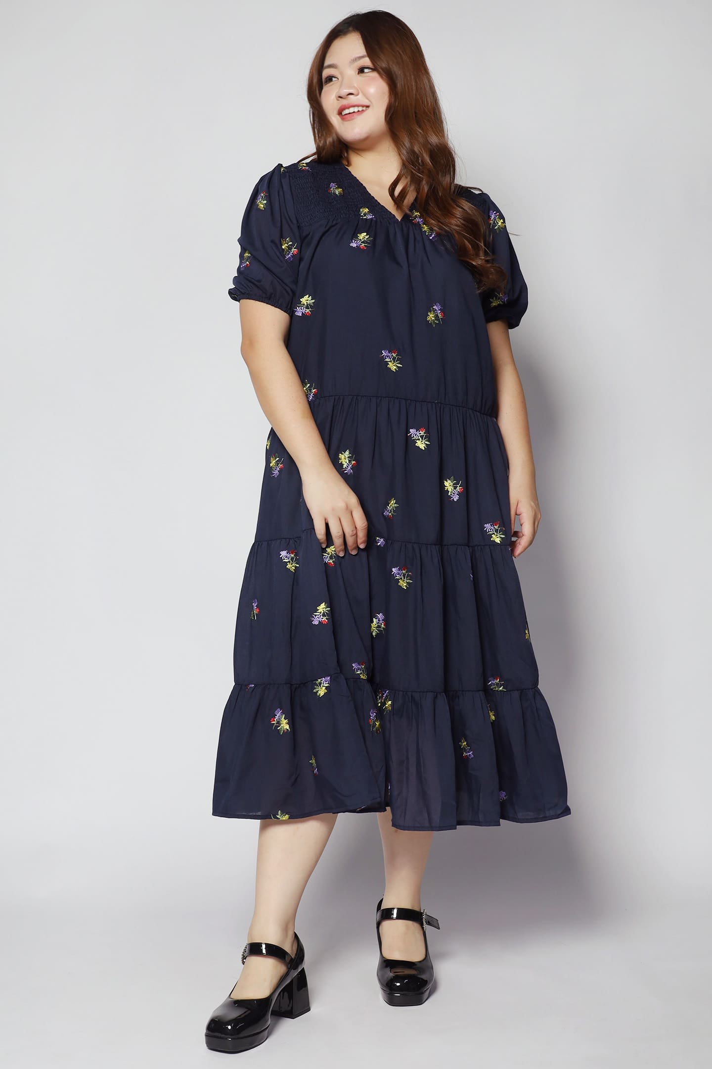 Sydney Dress in Holly Embroidery