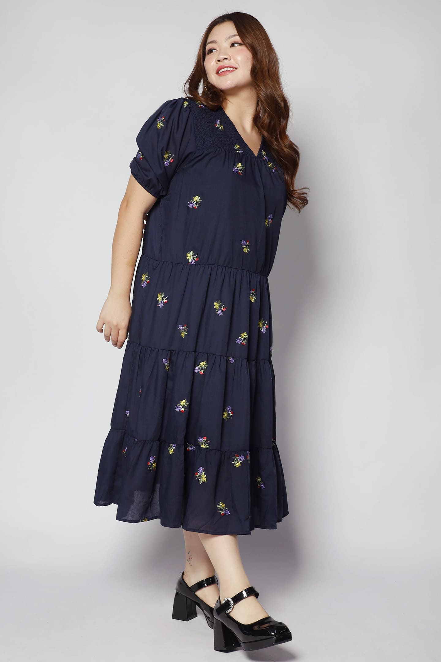 Sydney Dress in Holly Embroidery