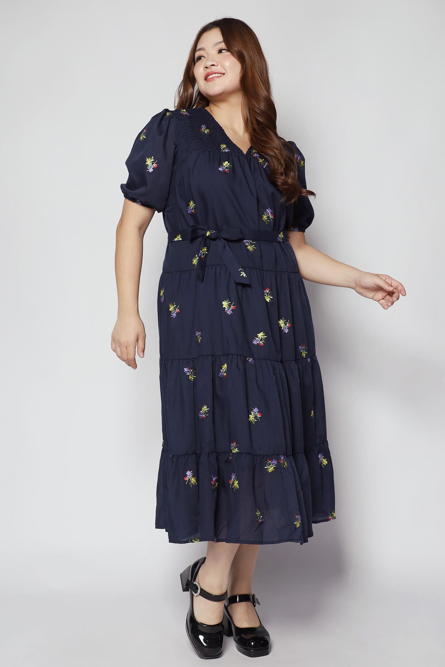 Sydney Dress in Holly Embroidery