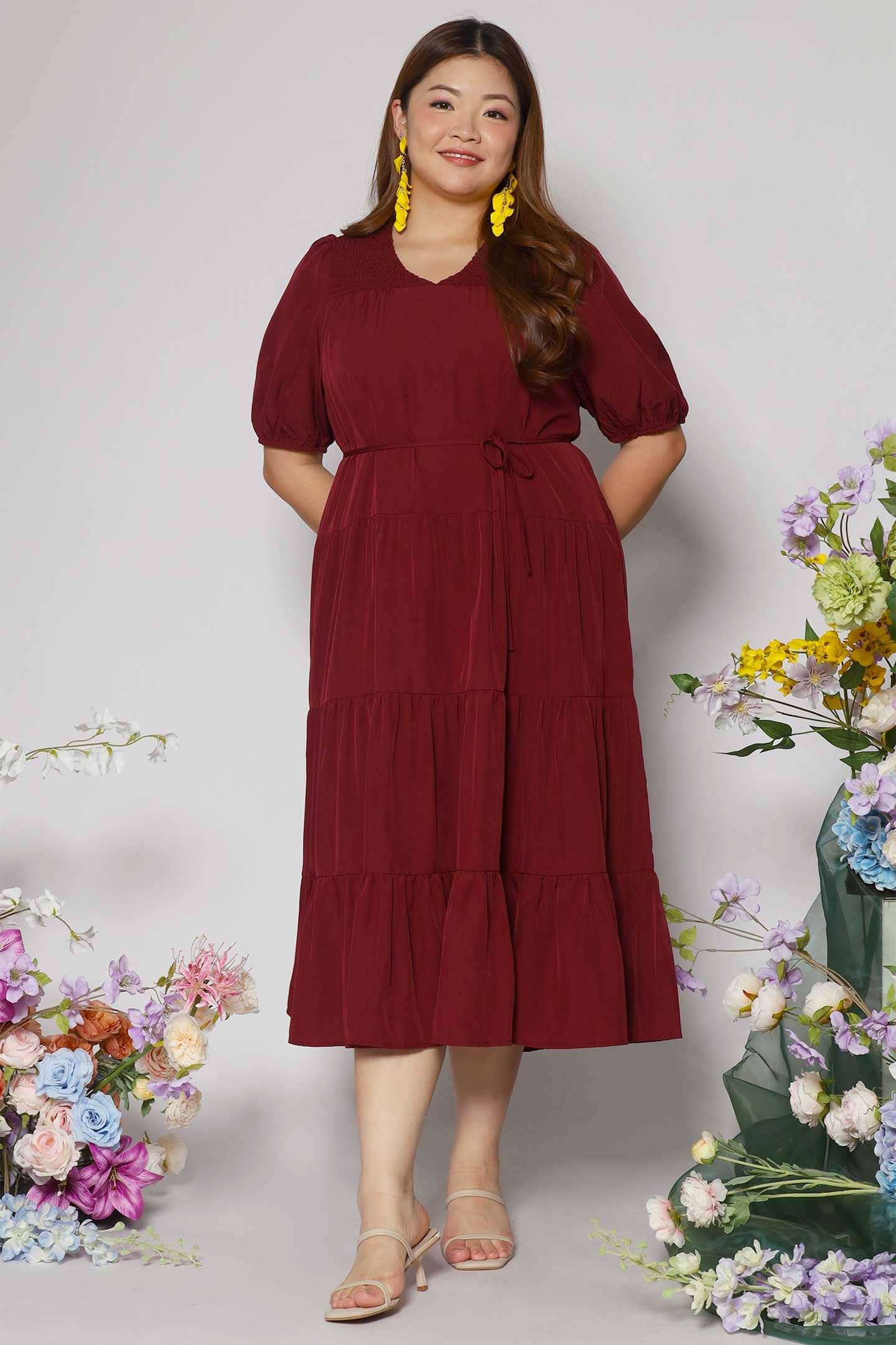 Sydney Dress in Maroon