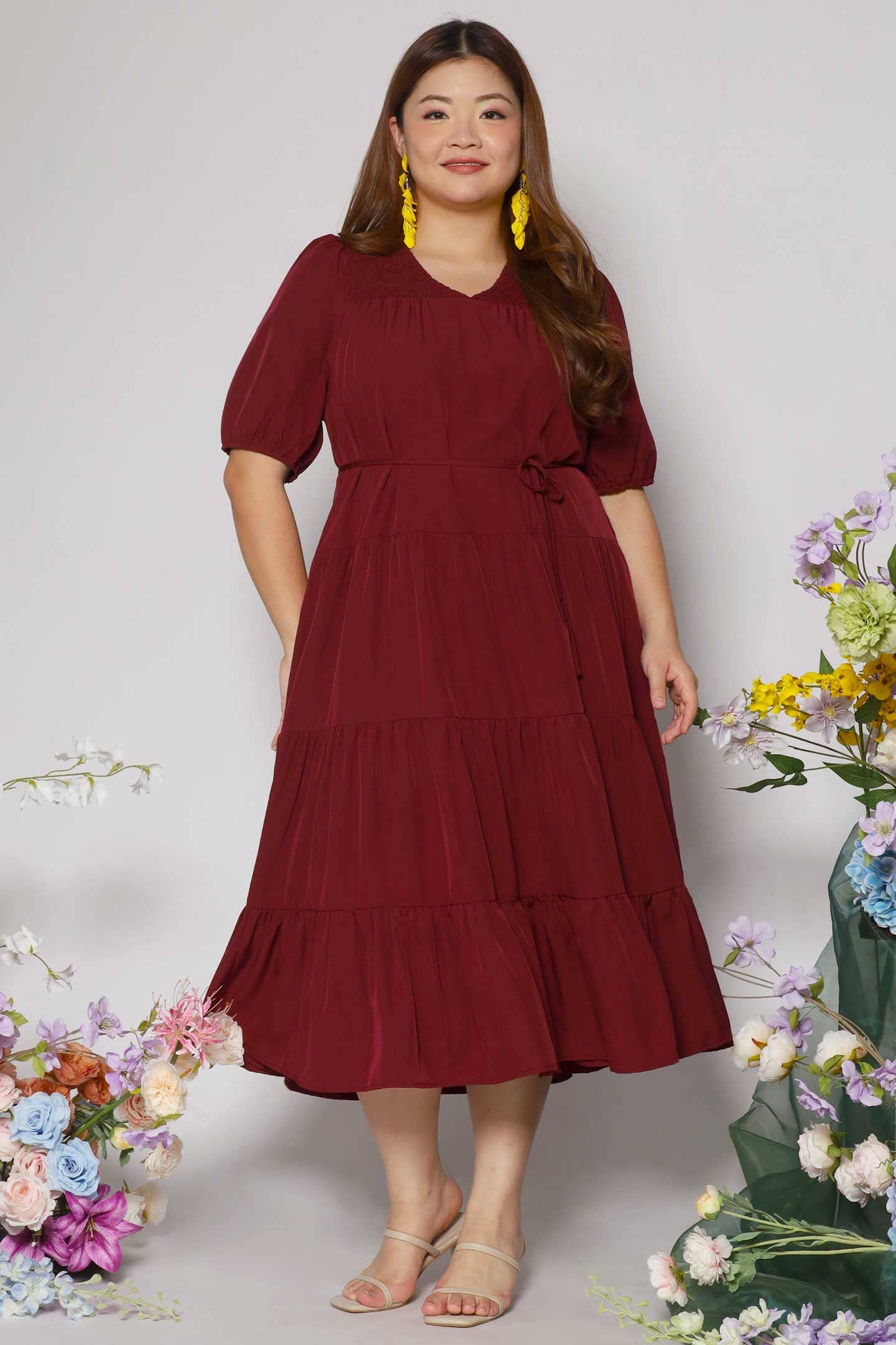 Sydney Dress in Maroon