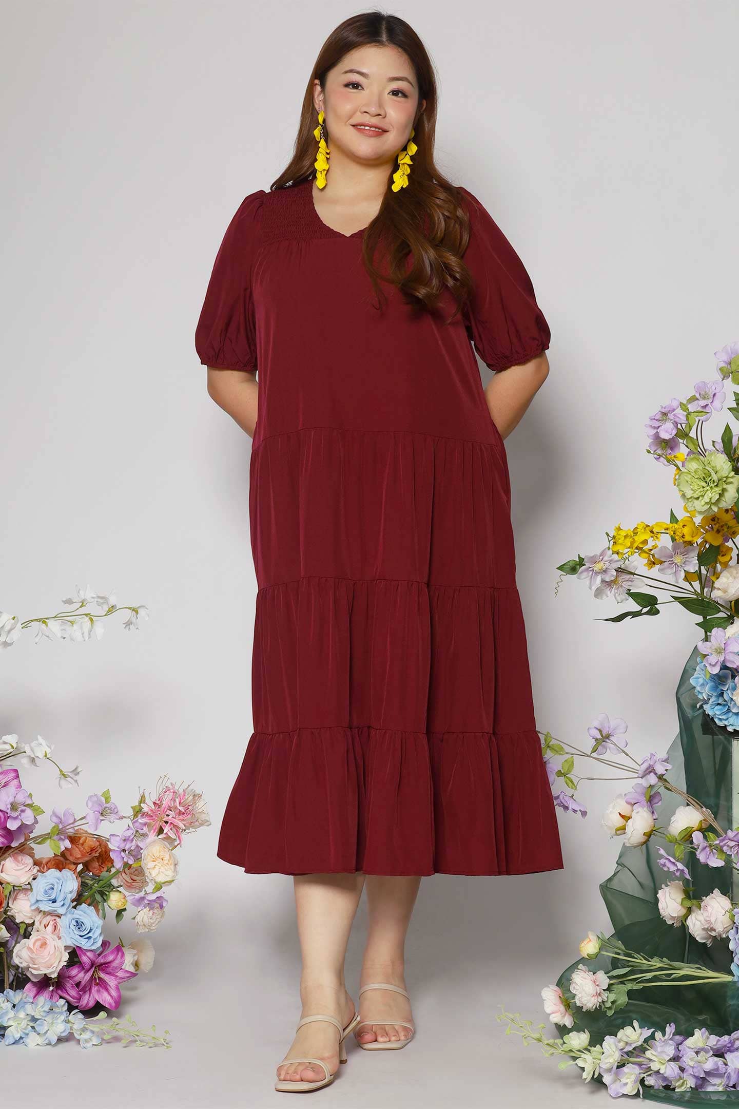 Sydney Dress in Maroon