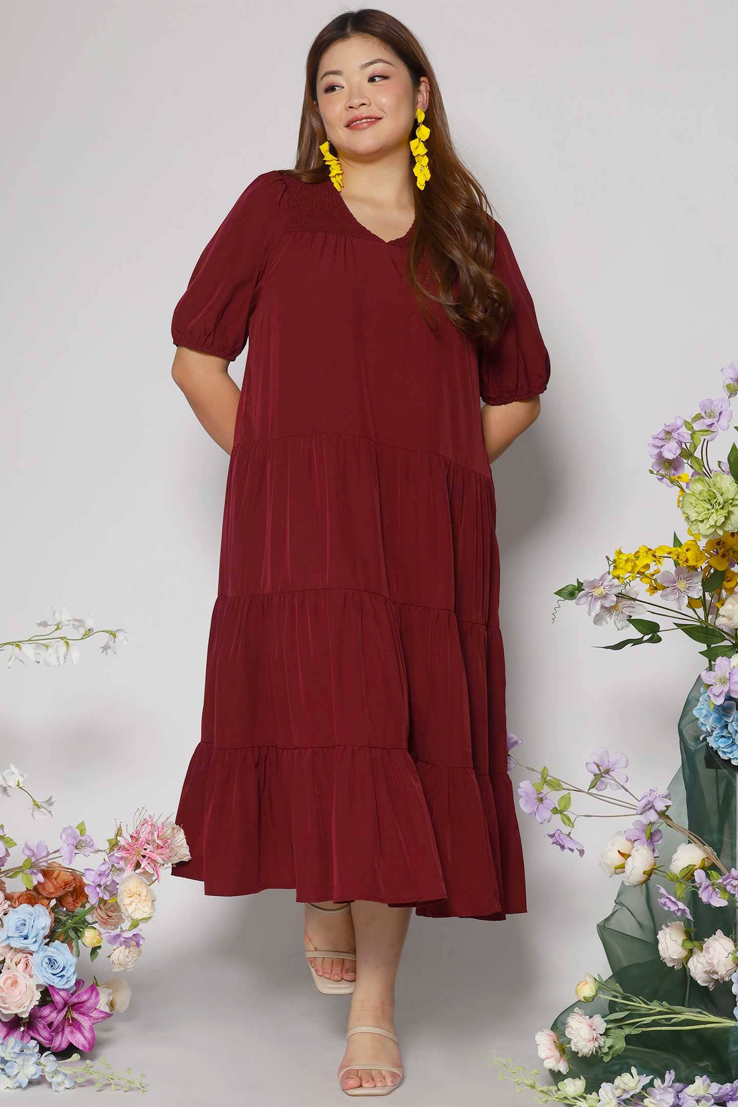 Sydney Dress in Maroon