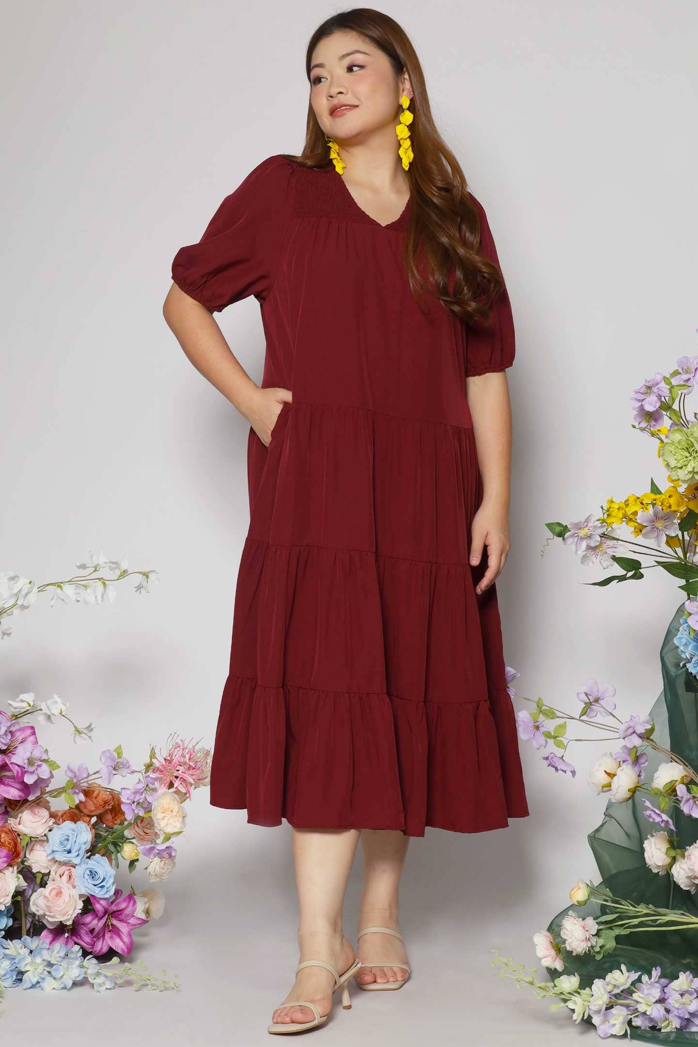 Sydney Dress in Maroon