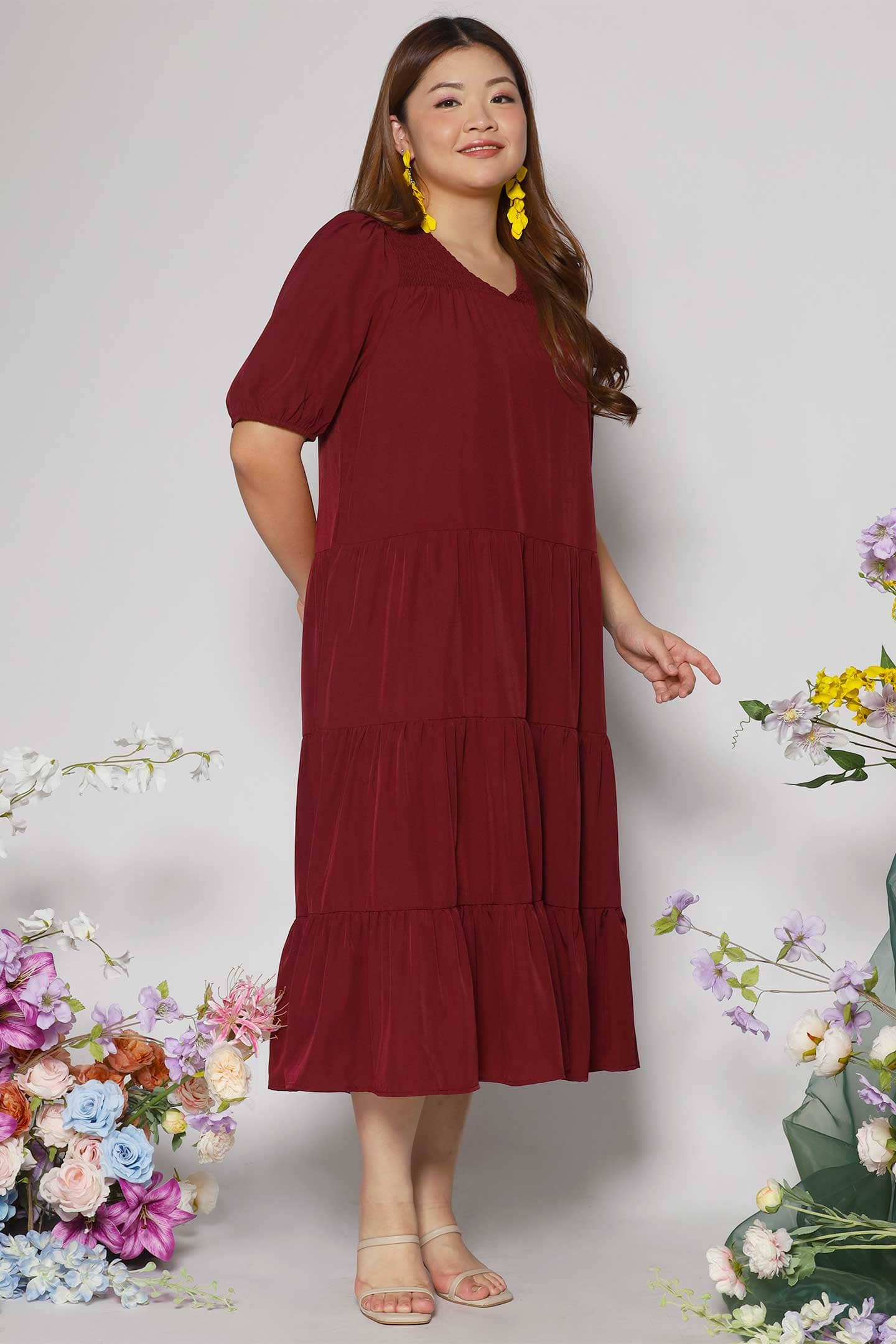 Sydney Dress in Maroon