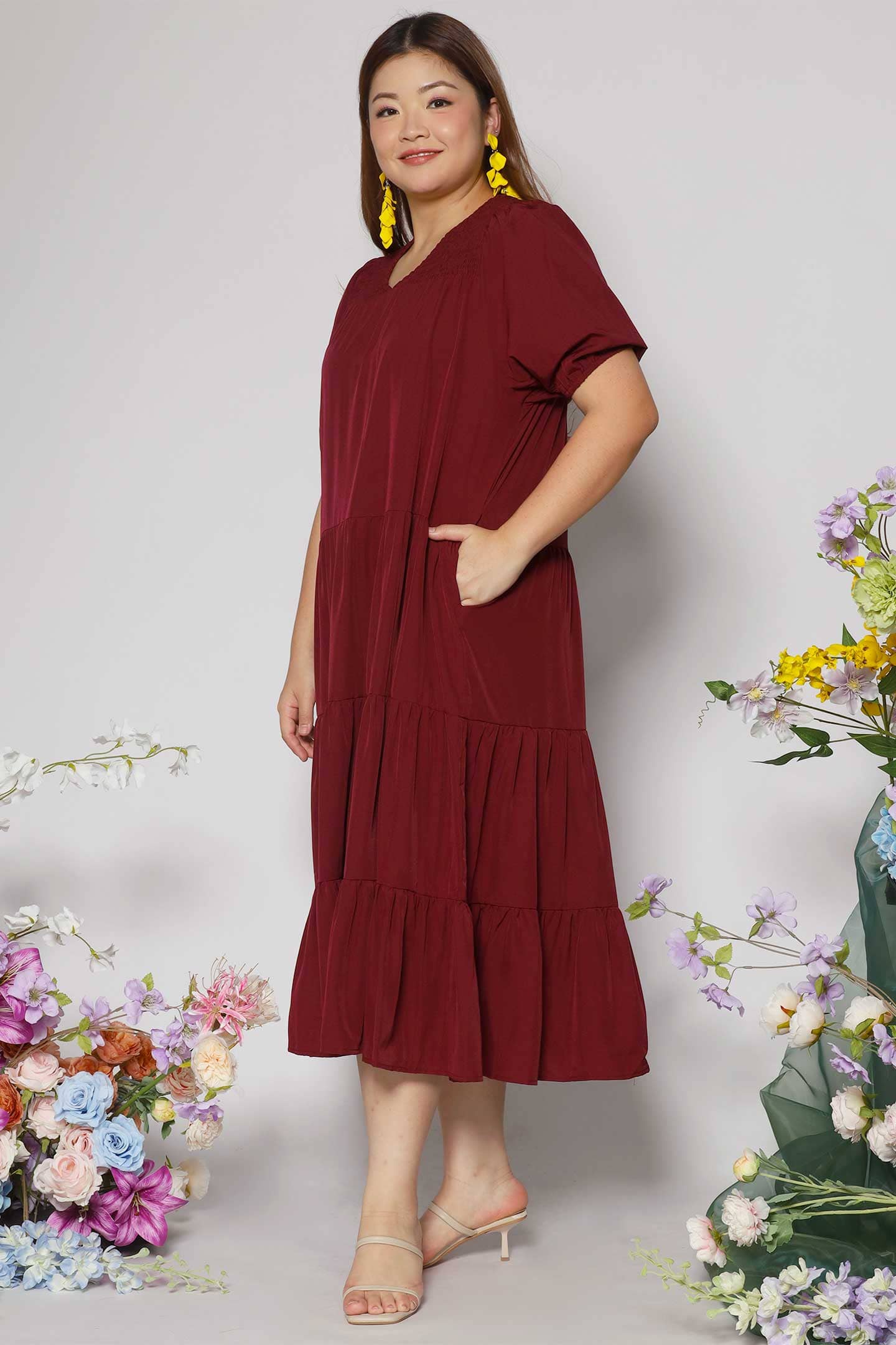 Sydney Dress in Maroon