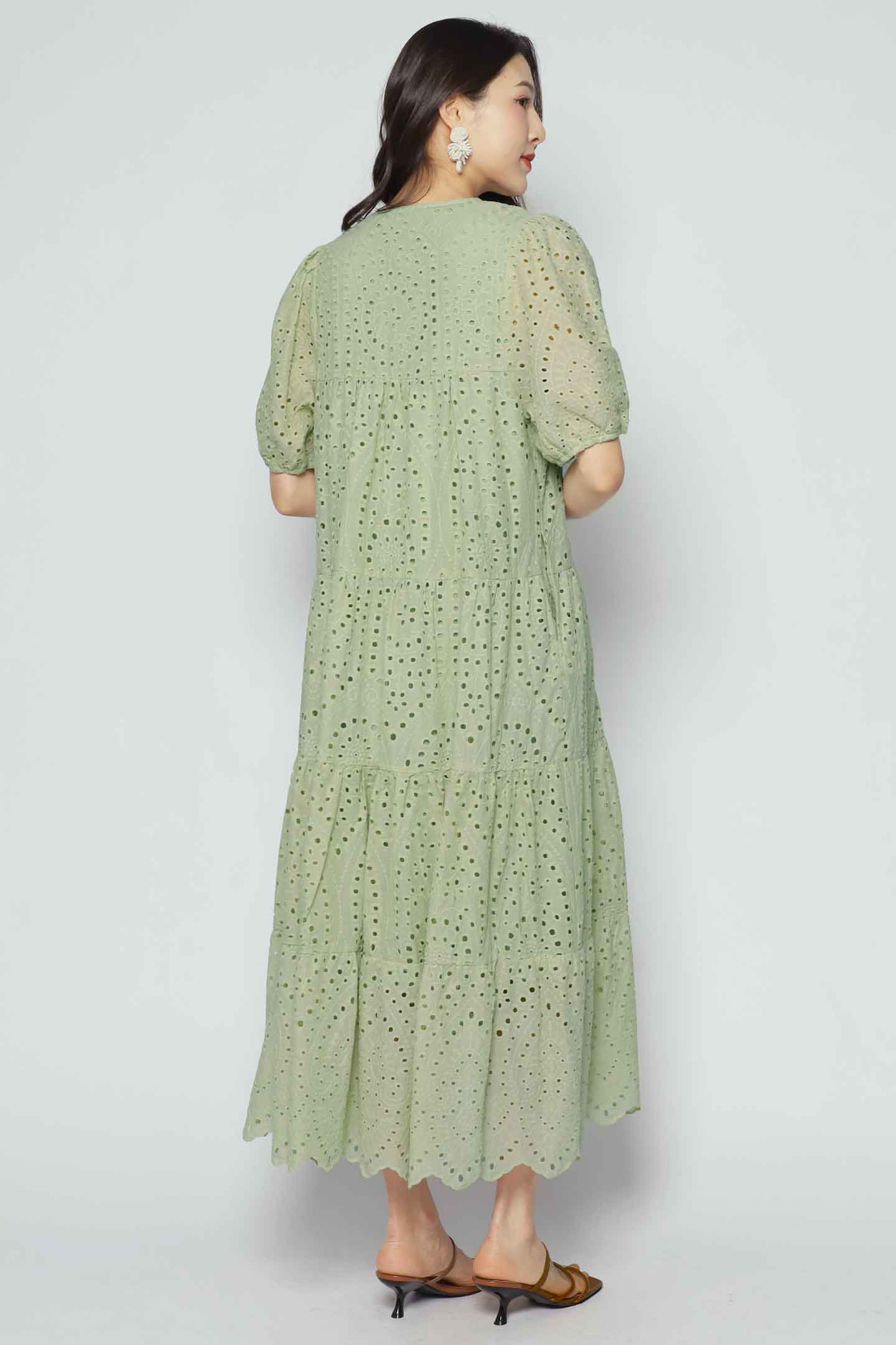 Sydney Dress in Mint Green Crochet