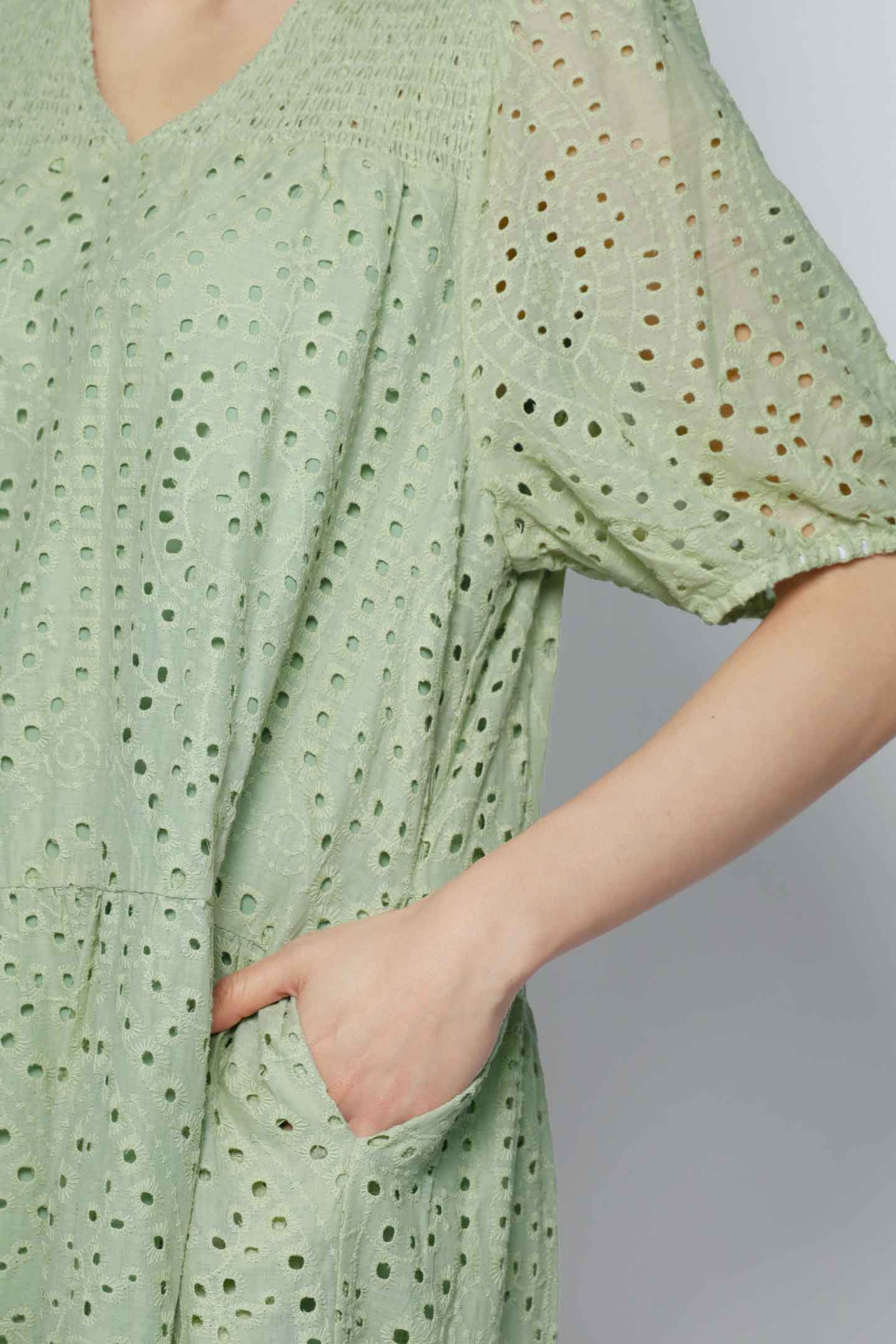 Sydney Dress in Mint Green Crochet