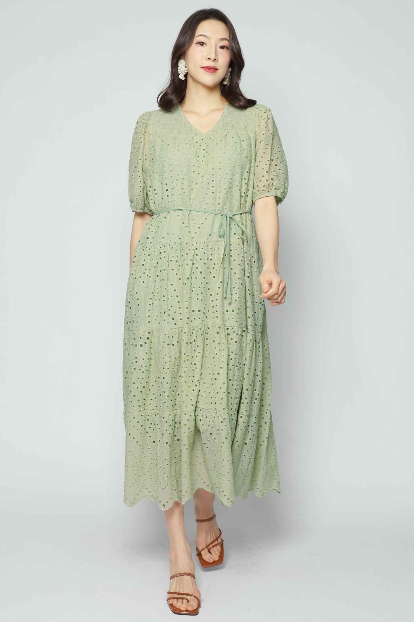 Sydney Dress in Mint Green Crochet