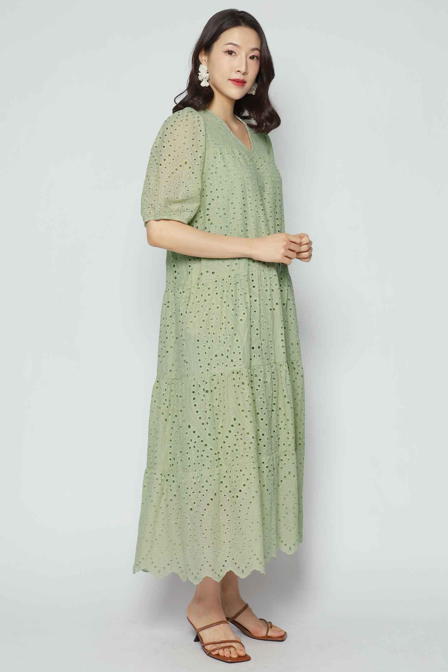 Sydney Dress in Mint Green Crochet