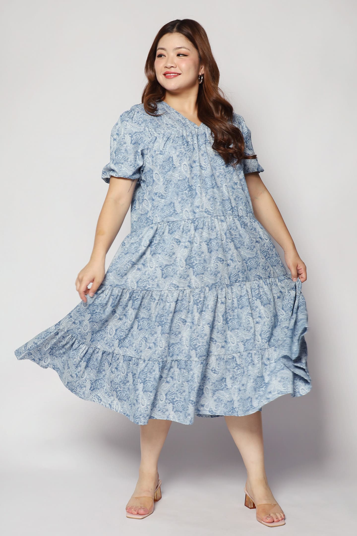 Sydney Dress in Paisley Denim