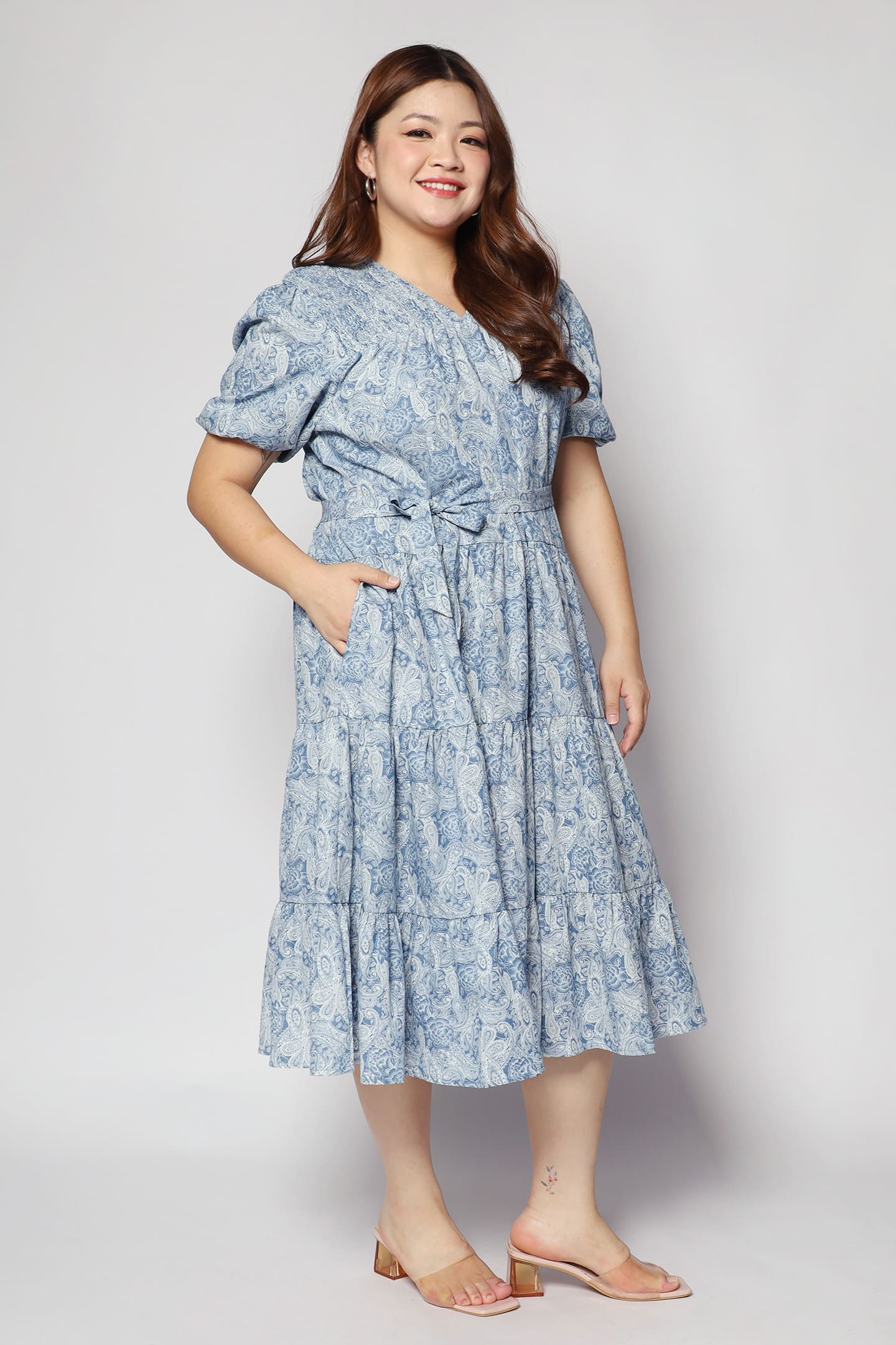 Sydney Dress in Paisley Denim