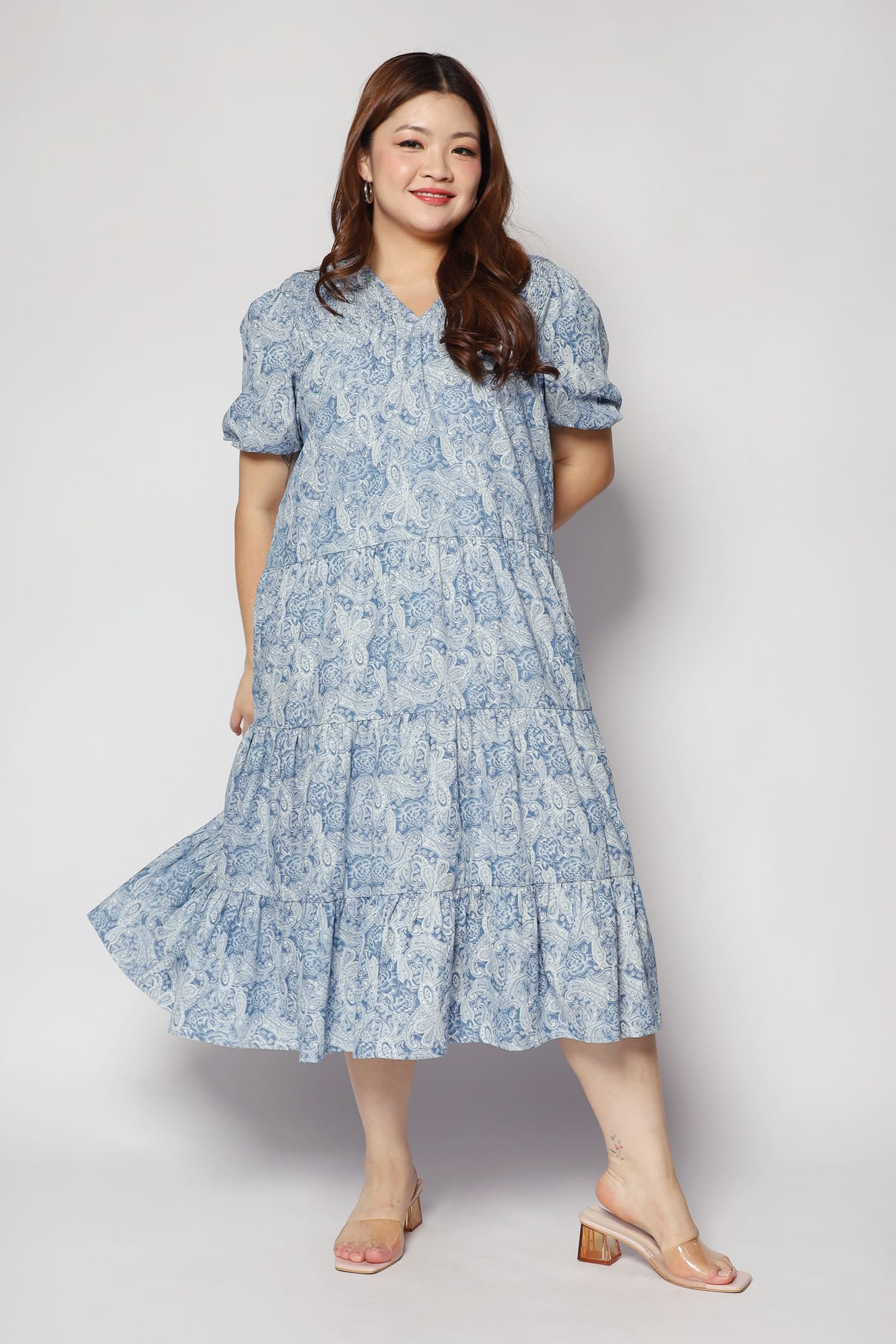 Sydney Dress in Paisley Denim