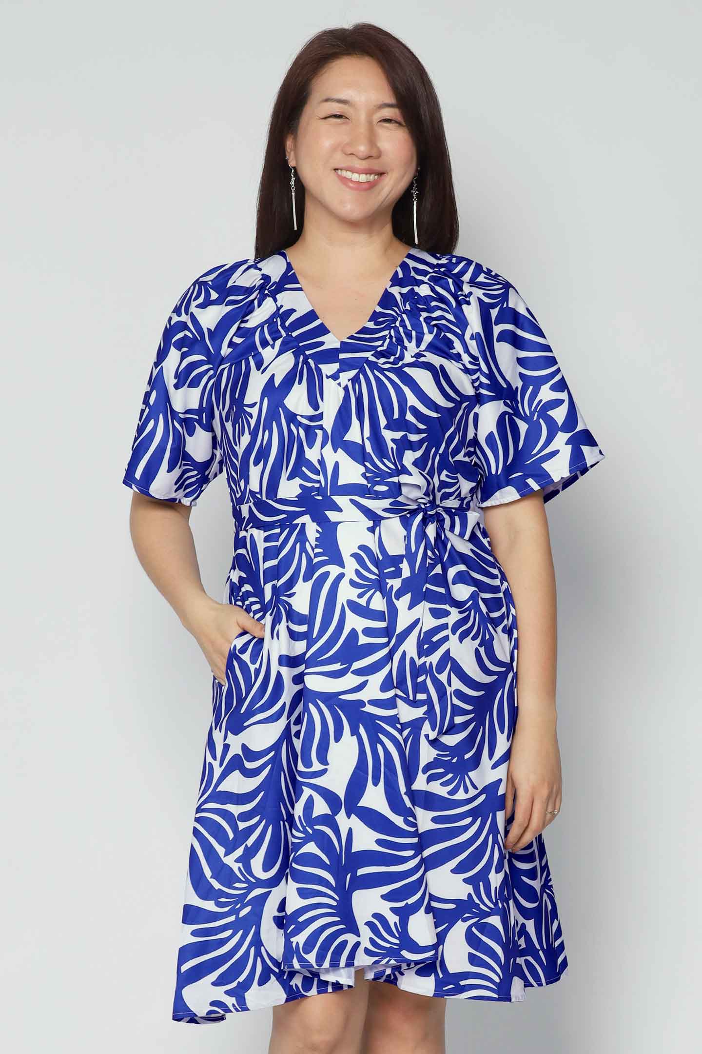 Tayler V Dress in Blue Fortune