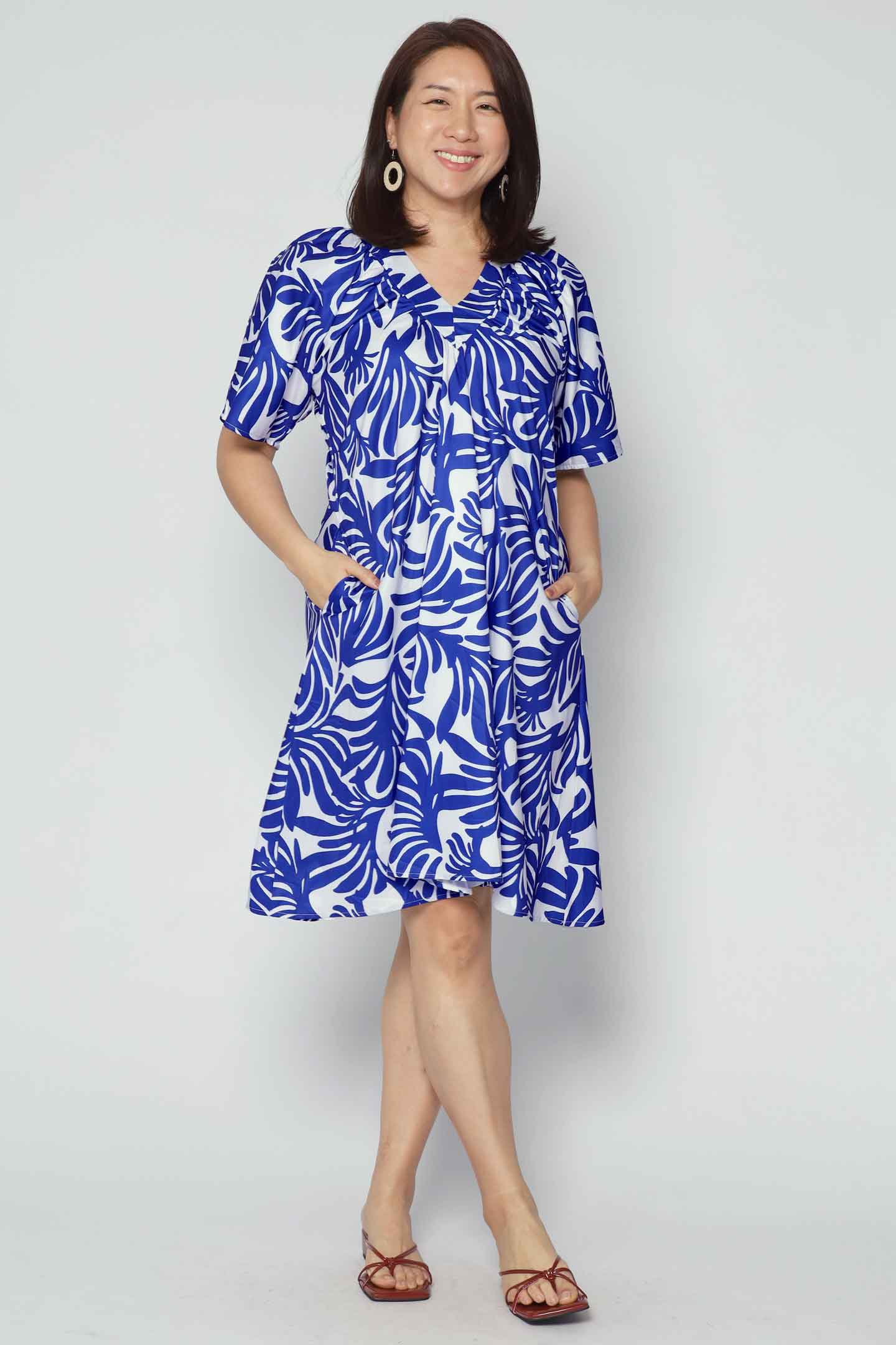 Tayler V Dress in Blue Fortune