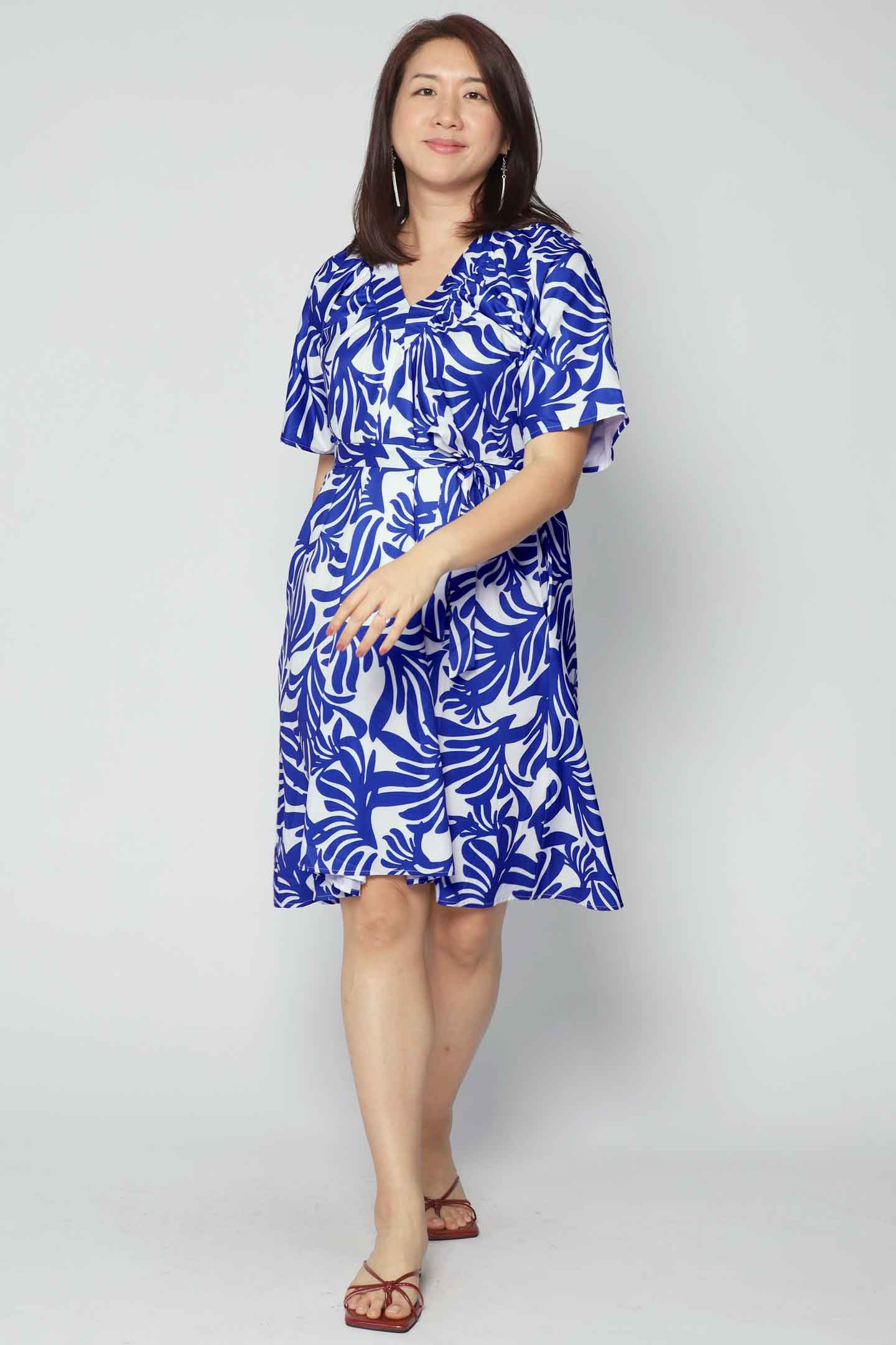 Tayler V Dress in Blue Fortune