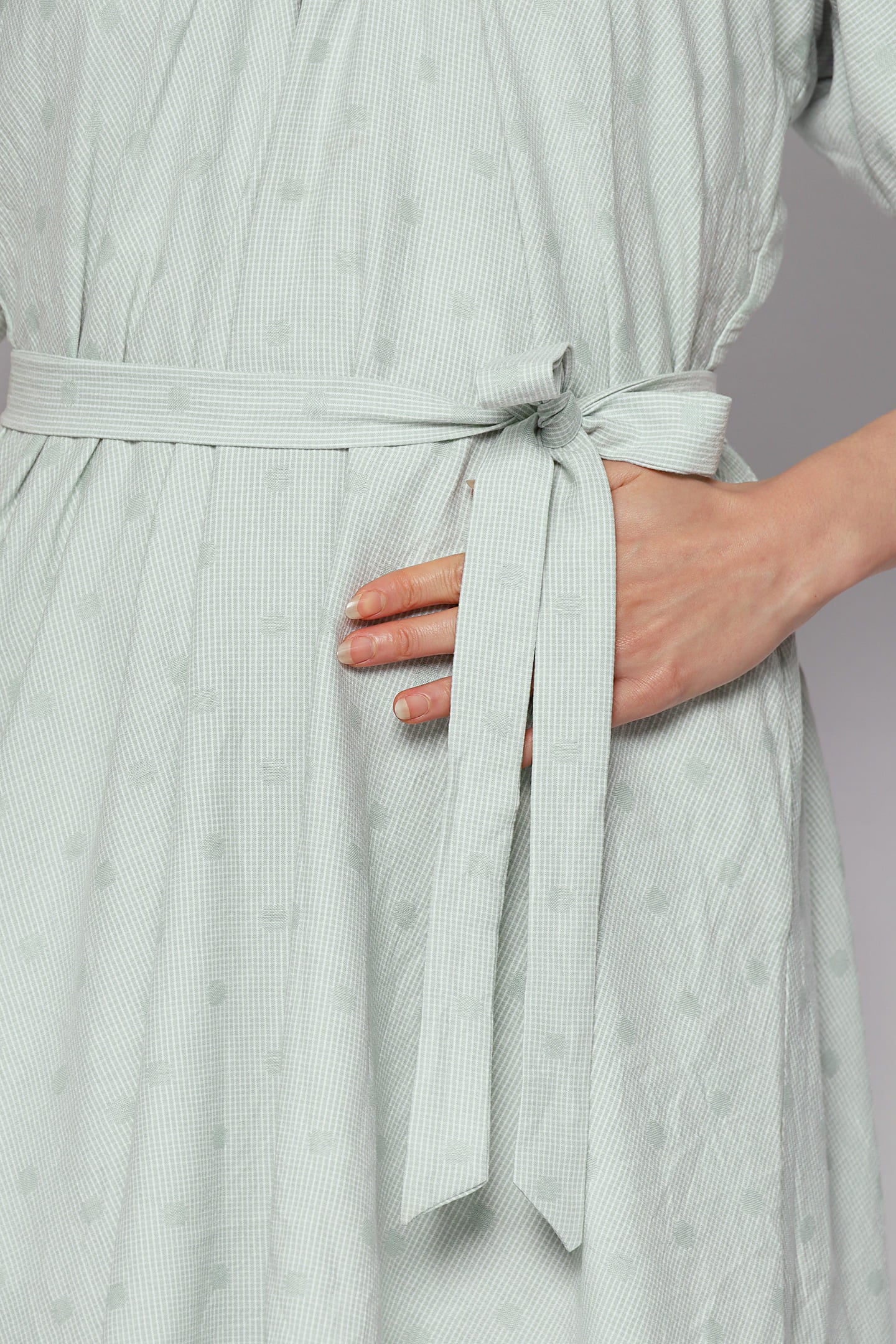 Tayler V Dress in Mint Polkadot Check